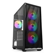 Sharkoon VK4 Rainbow ATX pc-kabinet – sort, glasfront billede