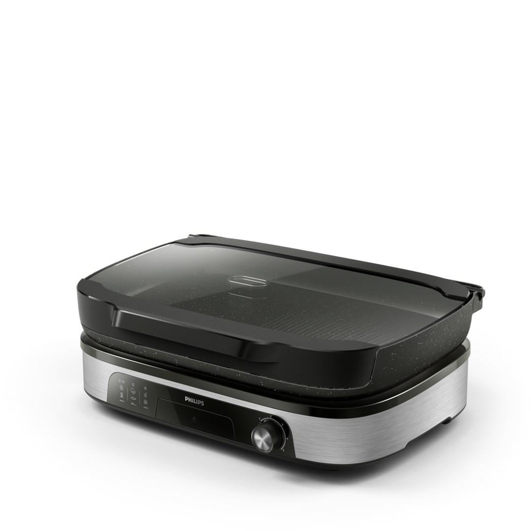 Philips HD6212/90 kontaktgrill - elgrill med låg, 2 zoner, 2.400 W billede