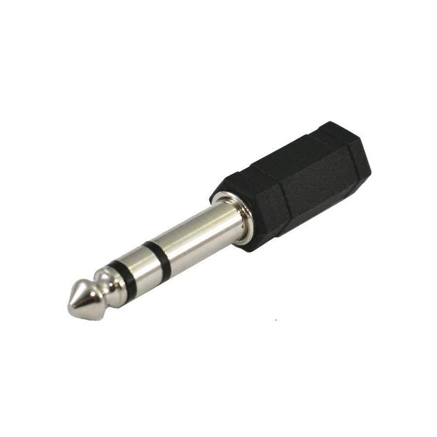 SOUND STATION QUALITY SS-1820 jack-adapter – 3,5 mm hun til 6,3 mm han, sort billede