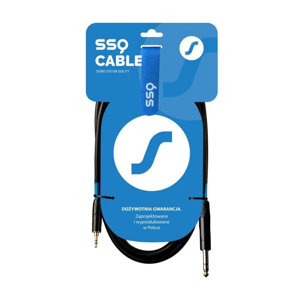 SSQ MiJS2 lydkabel – 3,5 mm jack (stereo) til 6,3 mm jack (stereo), 2 m billede