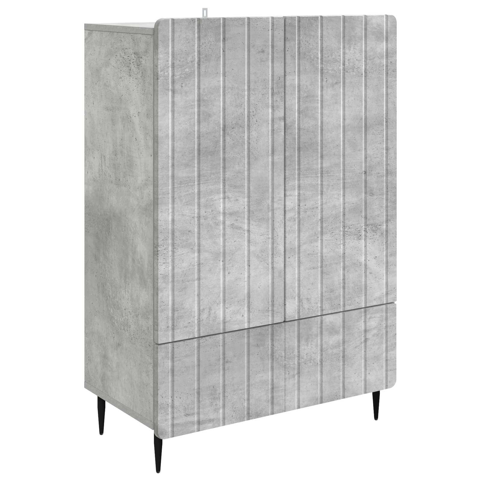Sidebord med skuffe Betongrå 66 x 34,5 x 97 cm Konstrueret træ billede