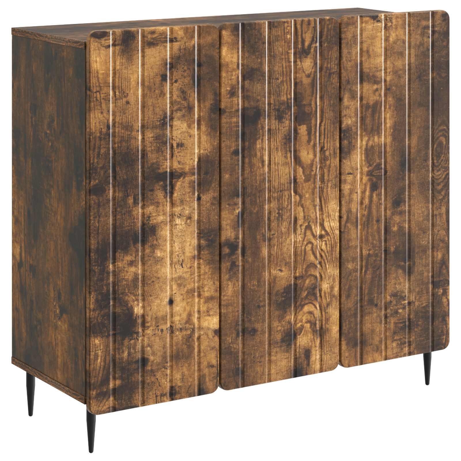Sidebord Røget eg 89 x 34,5 x 82 cm Konstrueret træ billede