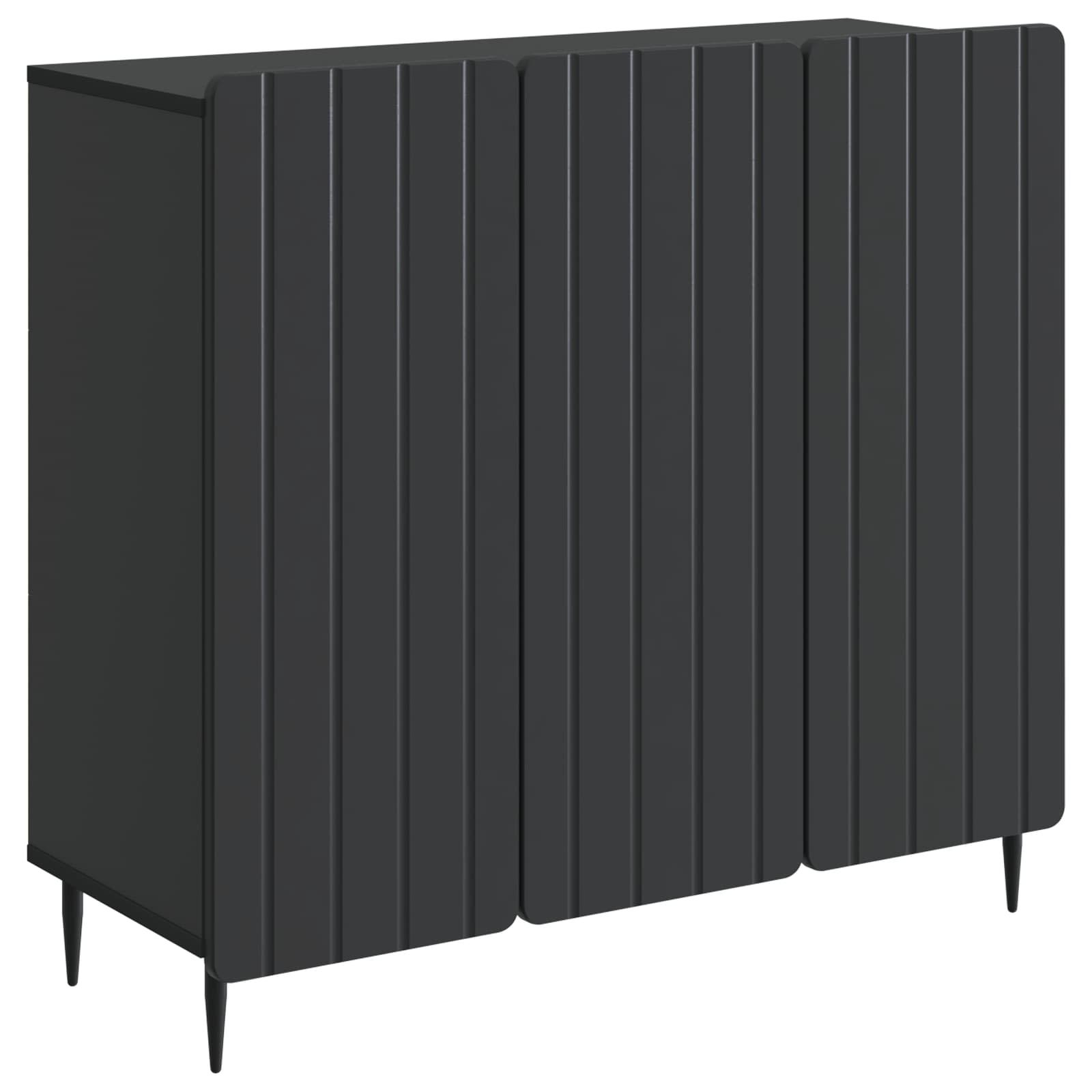 Sidebord Sort 89 x 34,5 x 82 cm Konstrueret træ billede