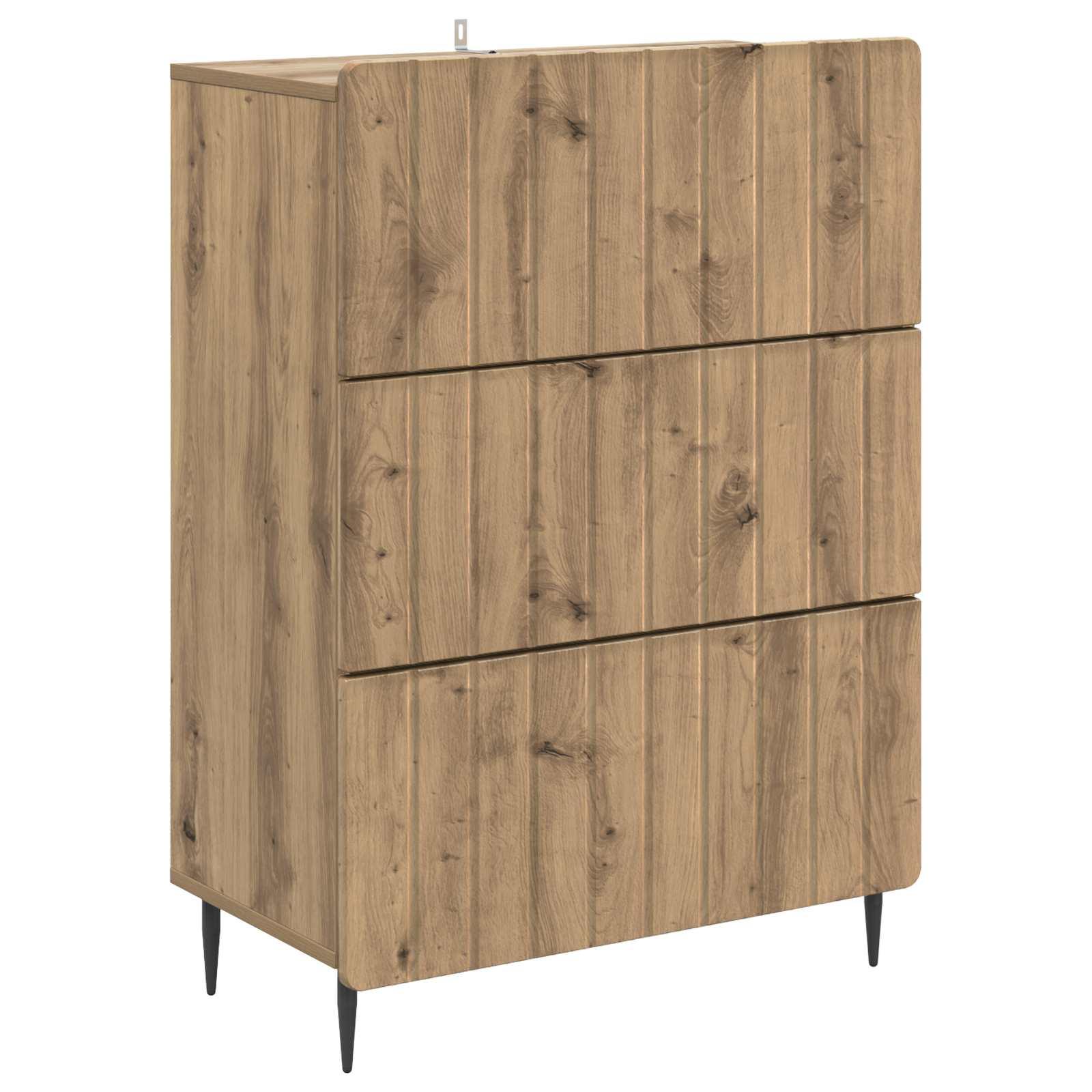 Skuffeskab i artisan-eg - 66 × 34,5 × 92 cm, konstrueret træ