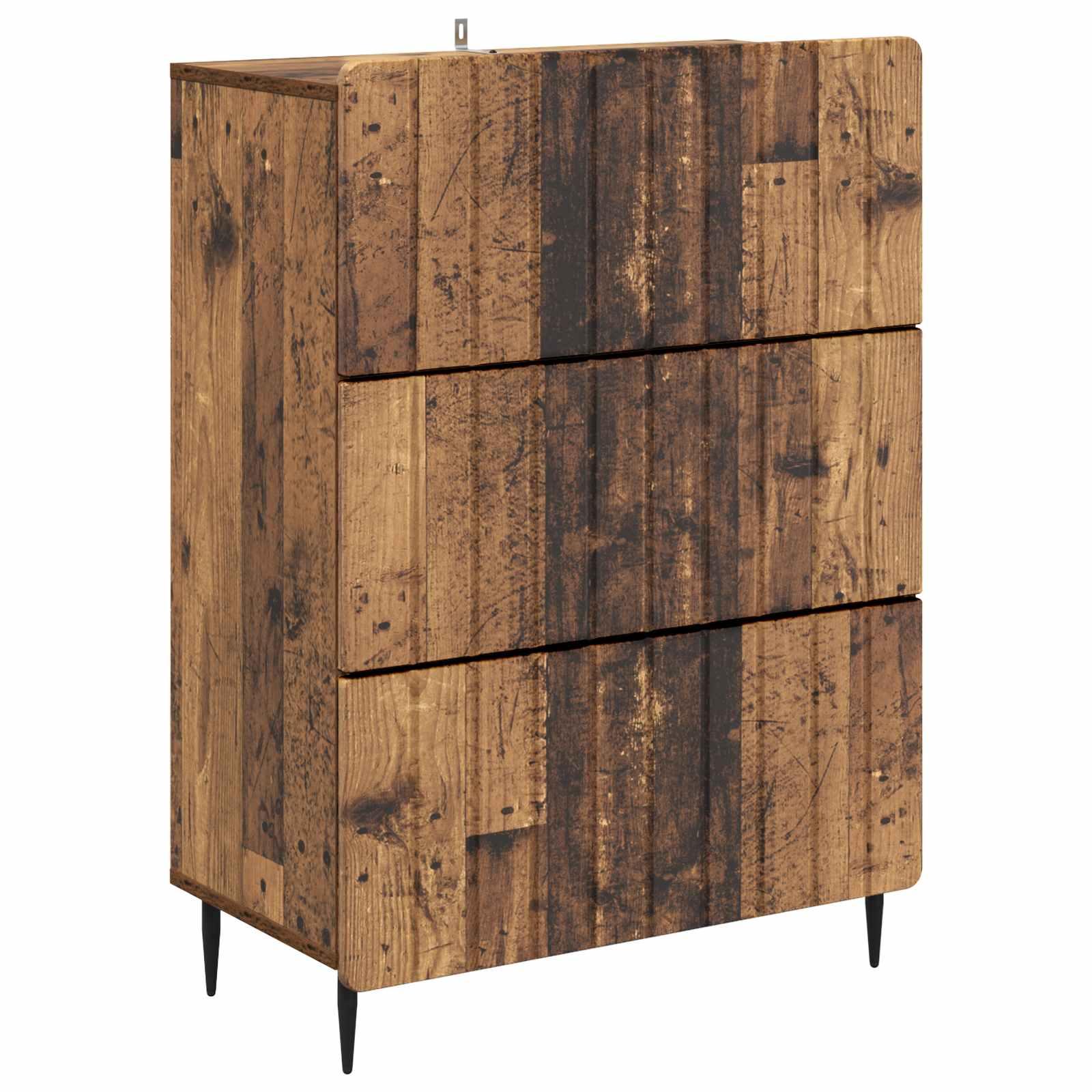 Skuffeskab i gammelt trælook - konstrueret træ, 66 × 34,5 × 92 cm