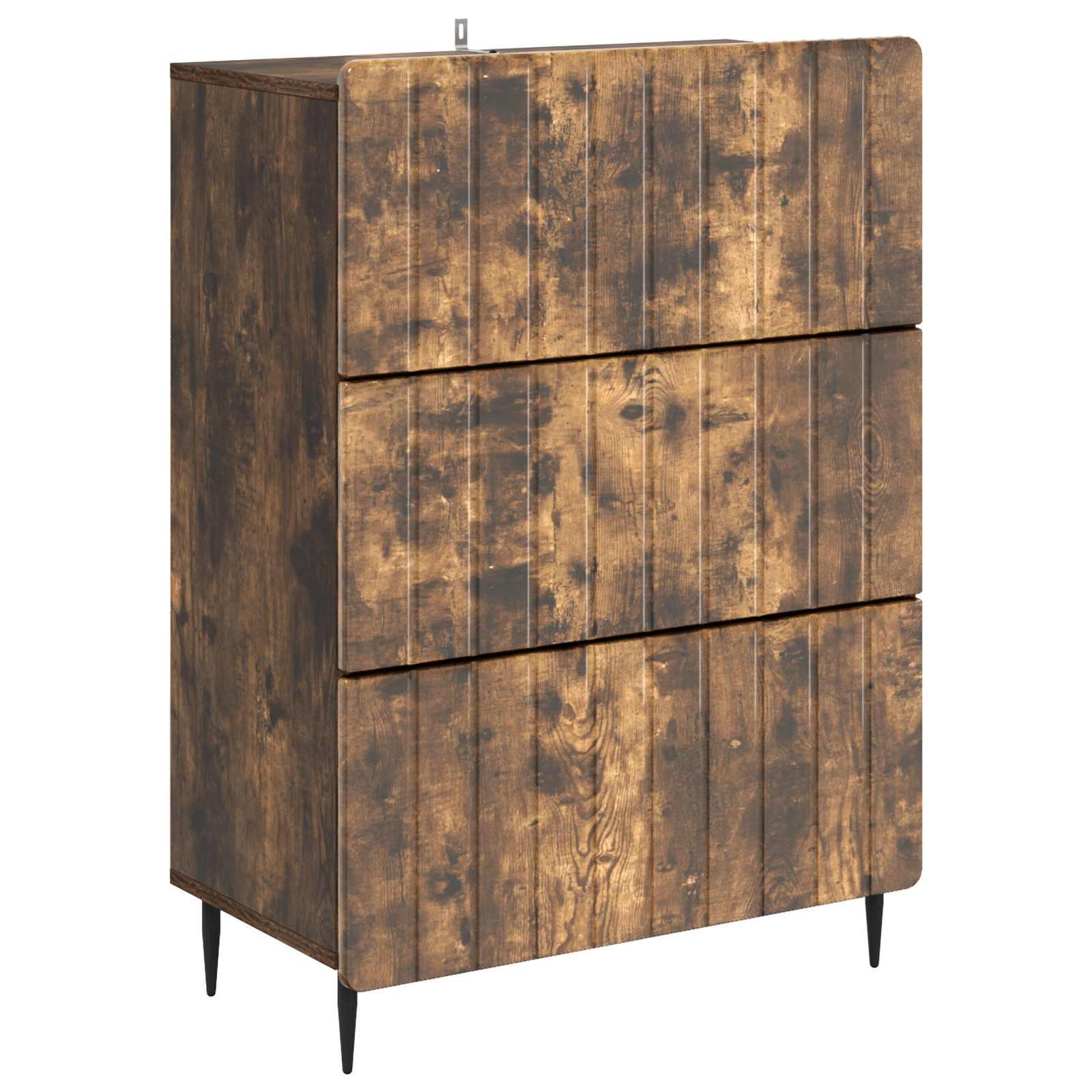 Skuffeskab i røget eg - 66 × 34,5 × 92 cm, konstrueret træ, 3 skuffer