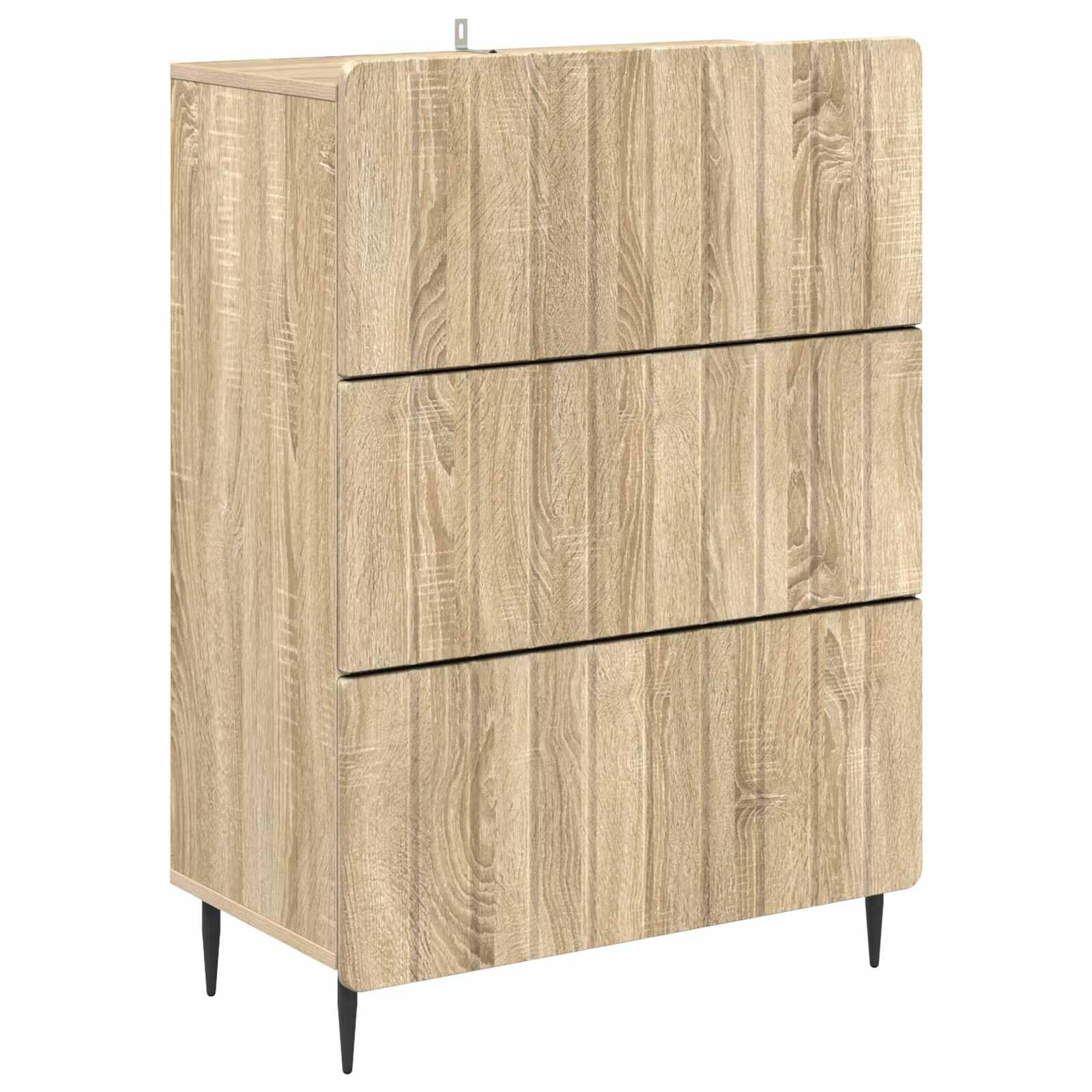 Skuffeskab i sonoma-eg - 66 × 34,5 × 92 cm, konstrueret træ