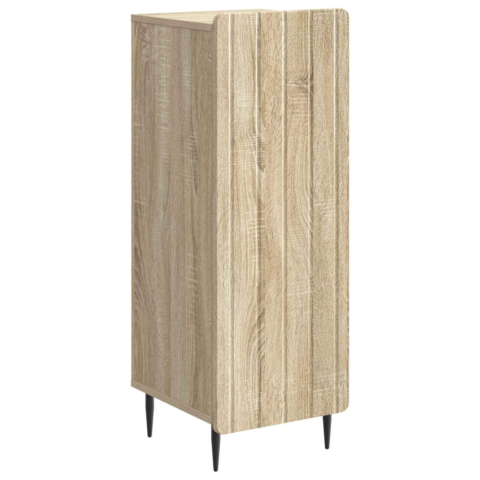 Sideboard i sonoma-eg - konstrueret træ, 34,5 × 33 × 92 cm billede