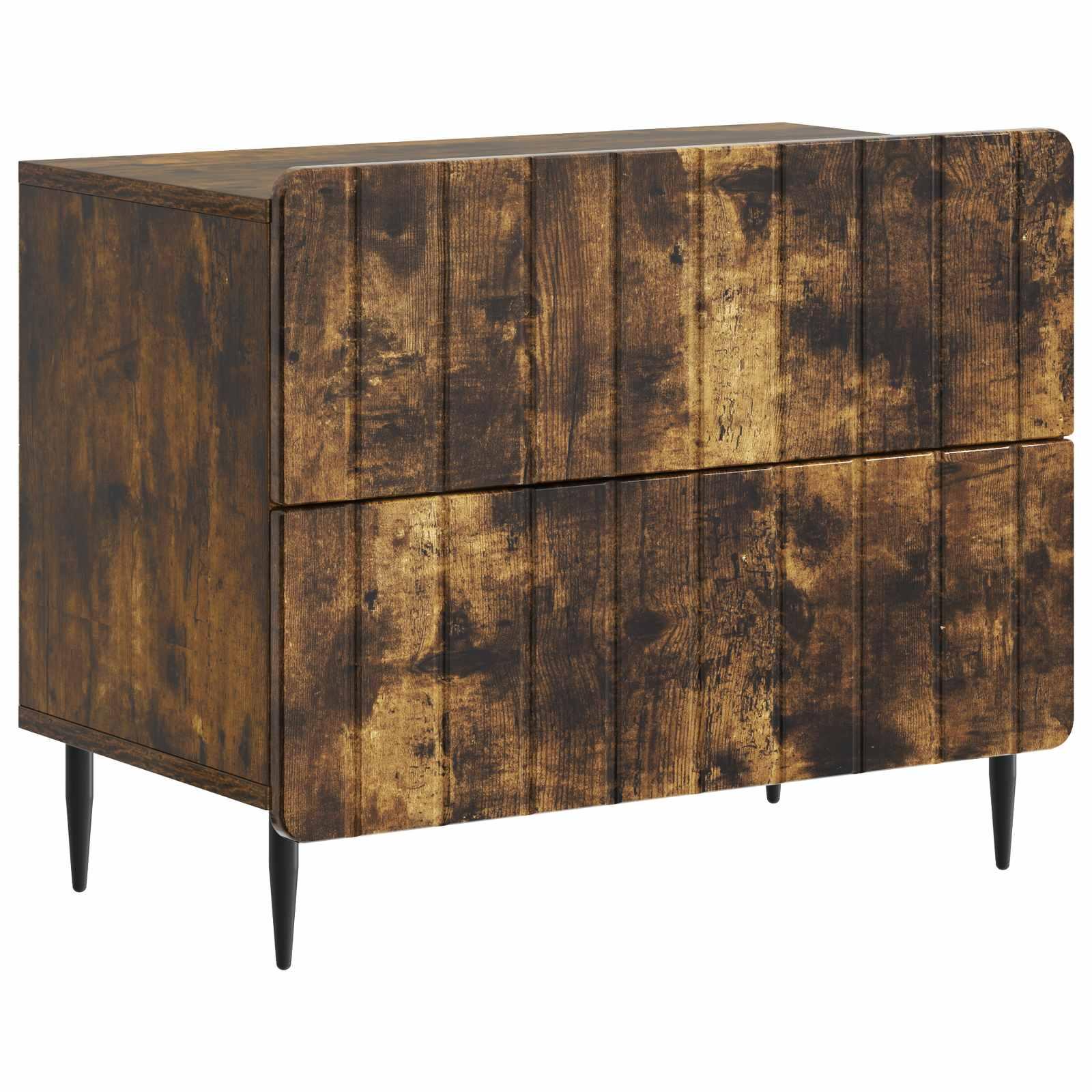 Natskab med skuffe Røget eg 62 x 34,5 x 49,5 cm Konstrueret træ billede