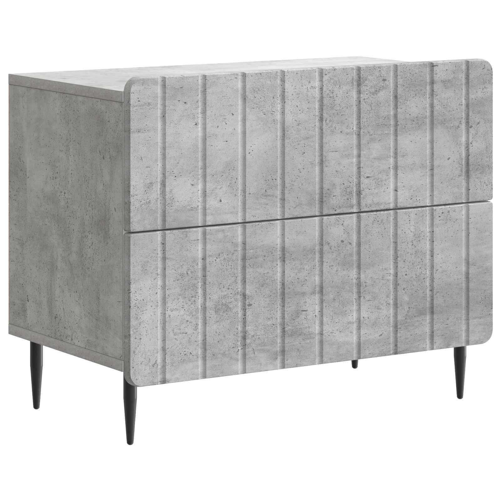 Natskab med skuffe Betongrå 62 x 34,5 x 49,5 cm Konstrueret træ billede
