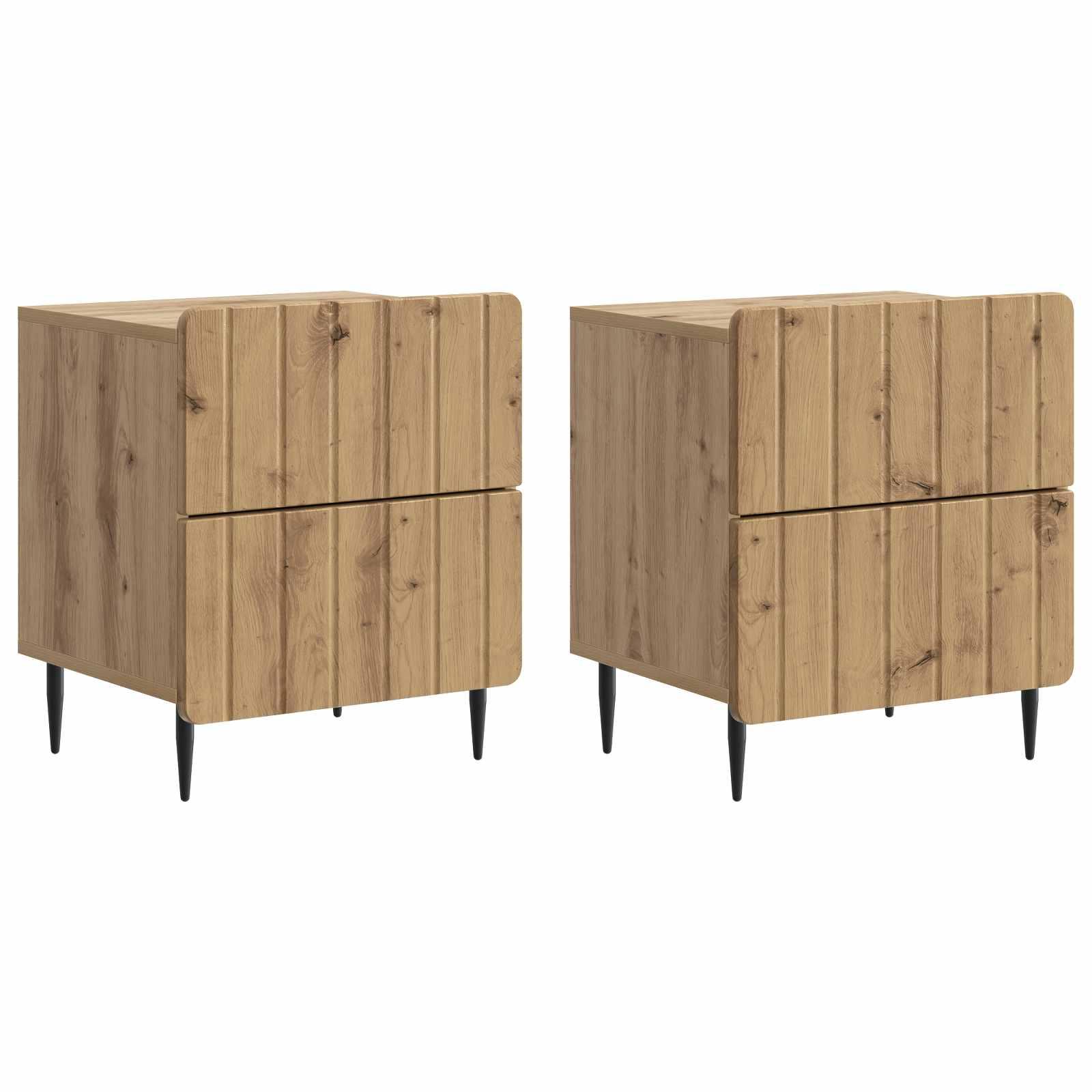 Natskab 2 stk Artisan-eg 43 x 34,5 x 49,5 cm Konstrueret træ billede