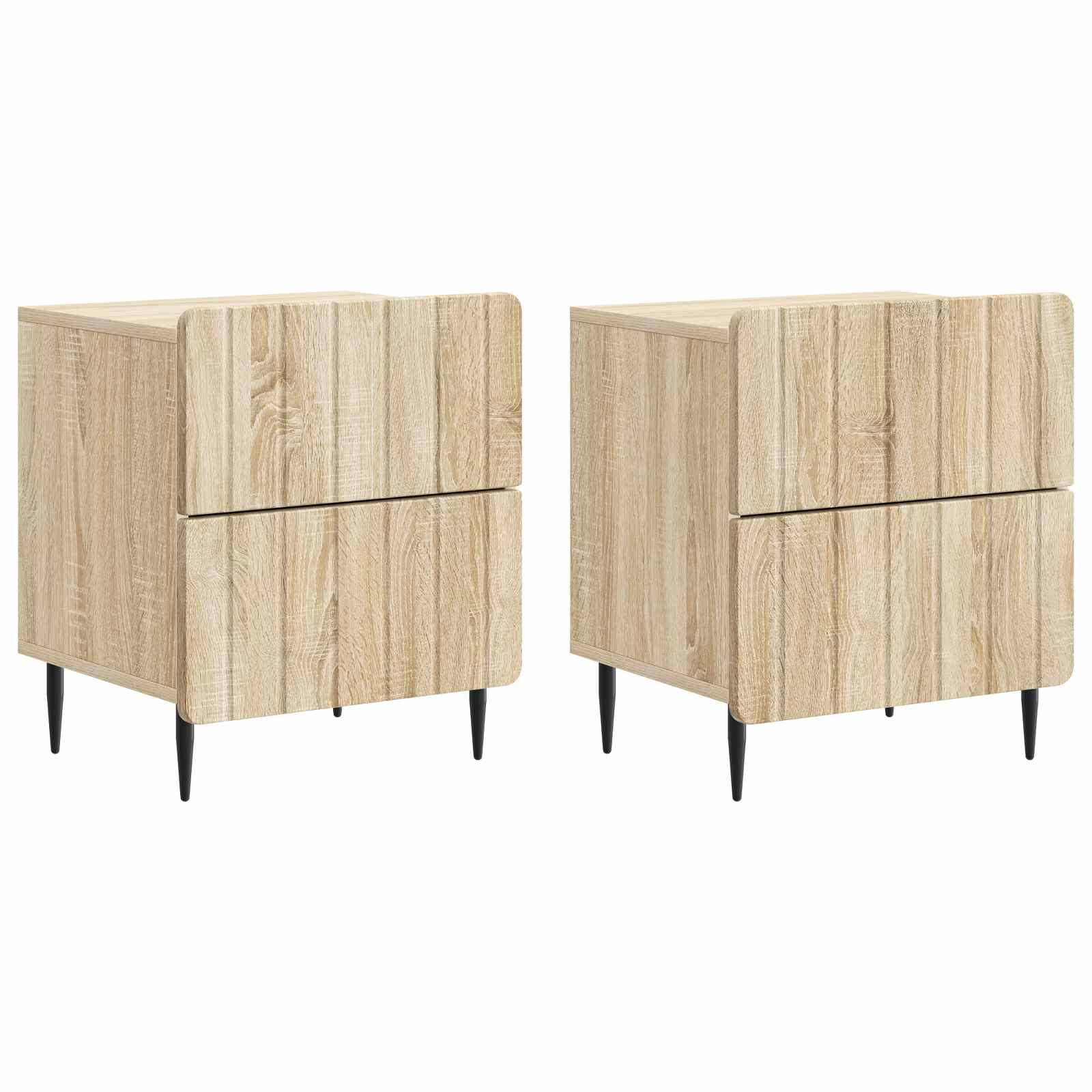 Natskab 2 stk Sonoma-eg 43 x 34,5 x 49,5 cm Konstrueret træ billede