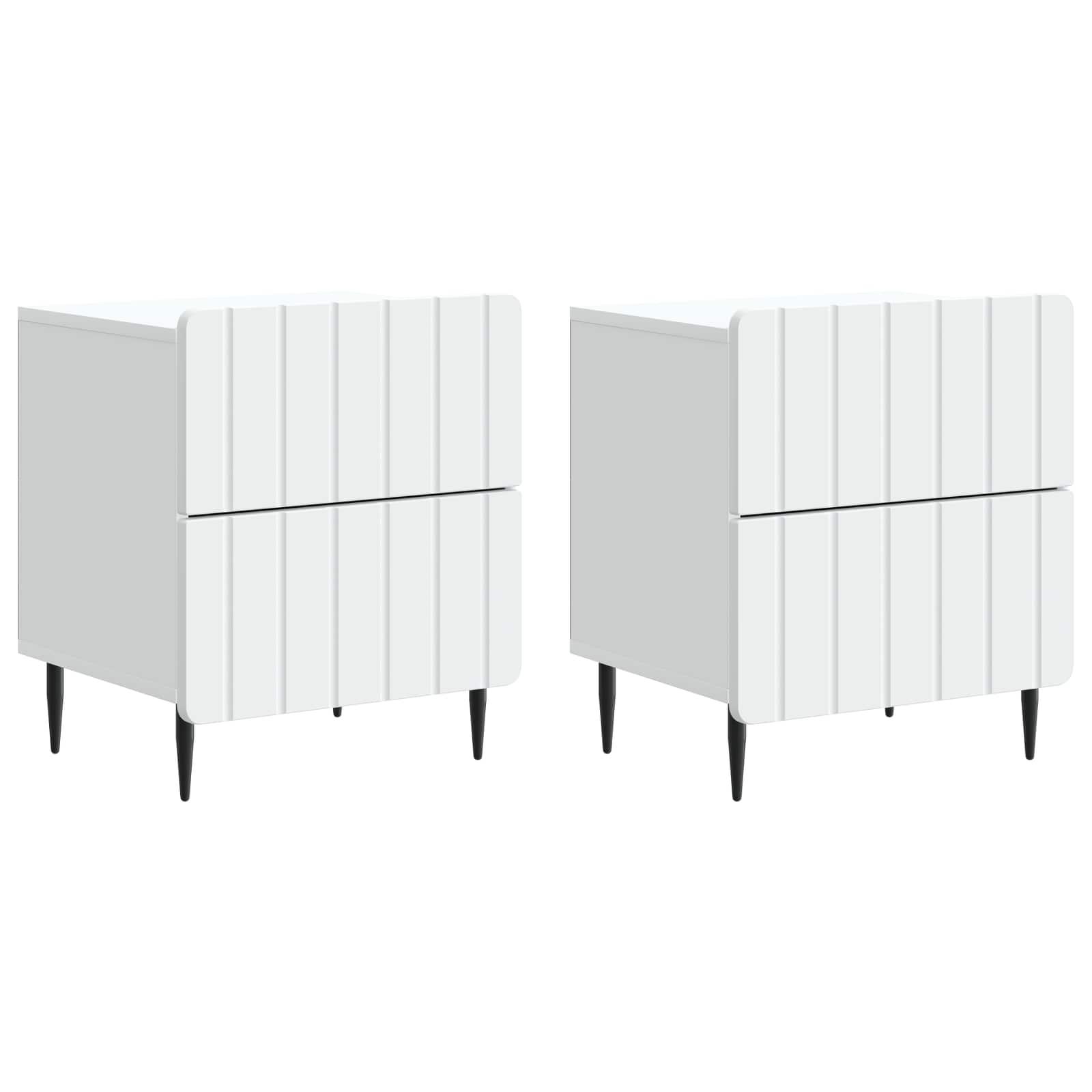Natskab 2 stk Hvid 43 x 34,5 x 49,5 cm Konstrueret træ billede