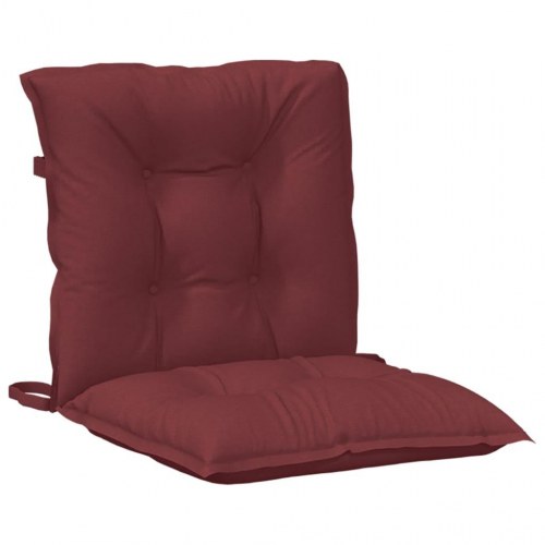 Stolehynder med lav ryg, 2 stk. - 100×50×7 cm, stof i meleret vinrød