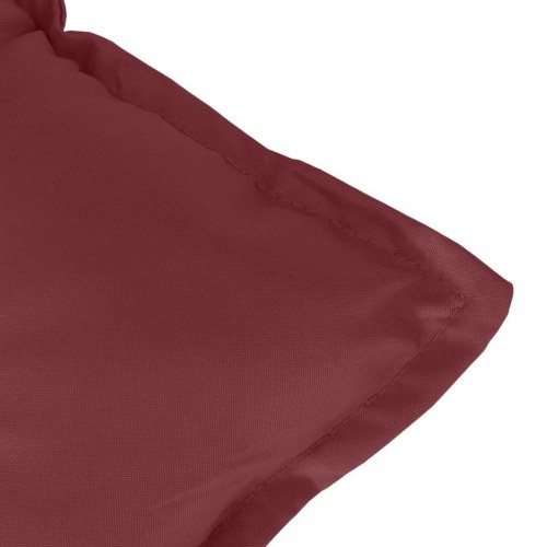 Stolehynder med lav ryg, 2 stk. - 100×50×7 cm, stof i meleret vinrød