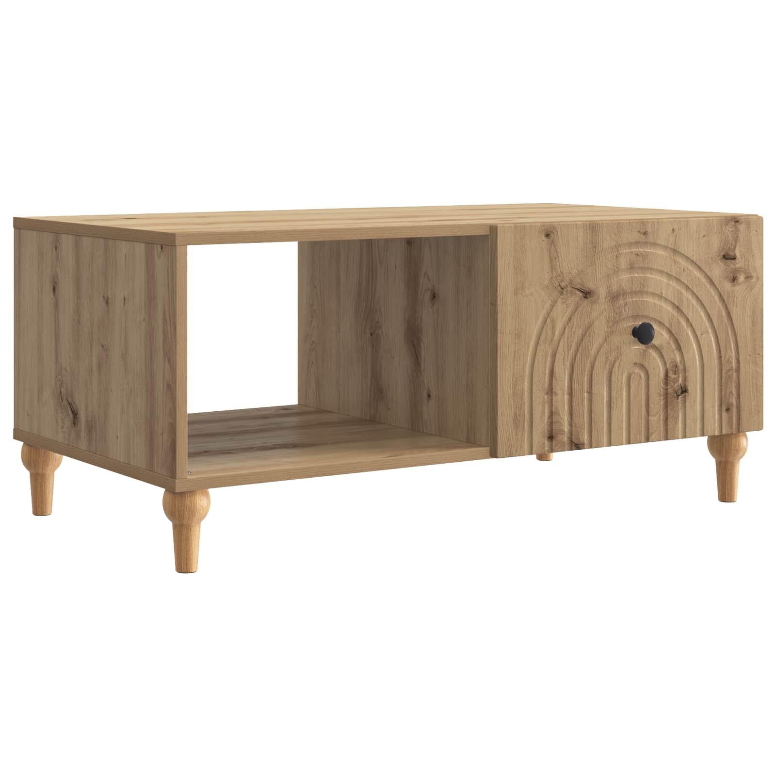 Sofabord Artisan-eg 90 x 50 x 40 cm Konstrueret træ billede