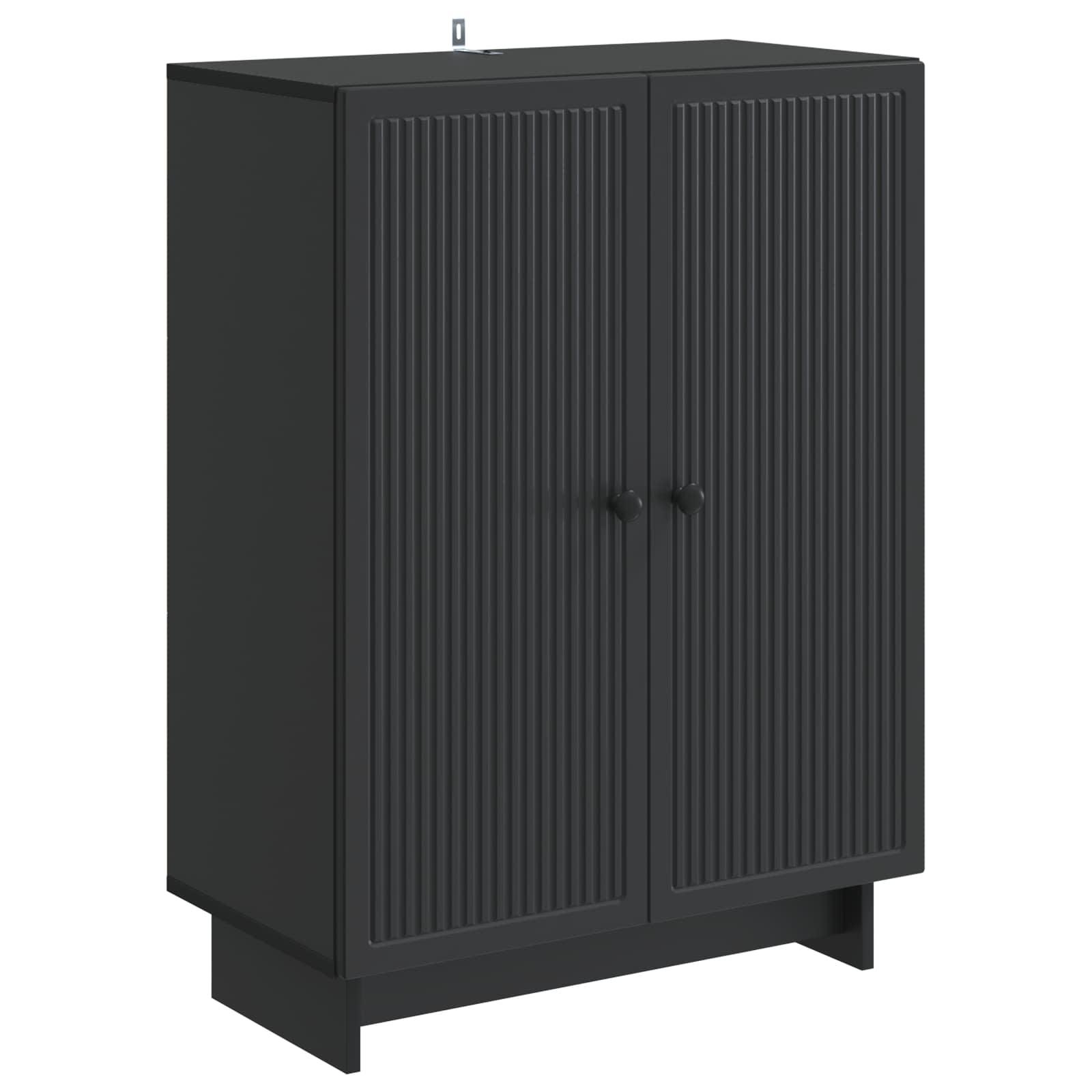 Sidebord Sort 66 x 34,5 x 90 cm Konstrueret træ billede