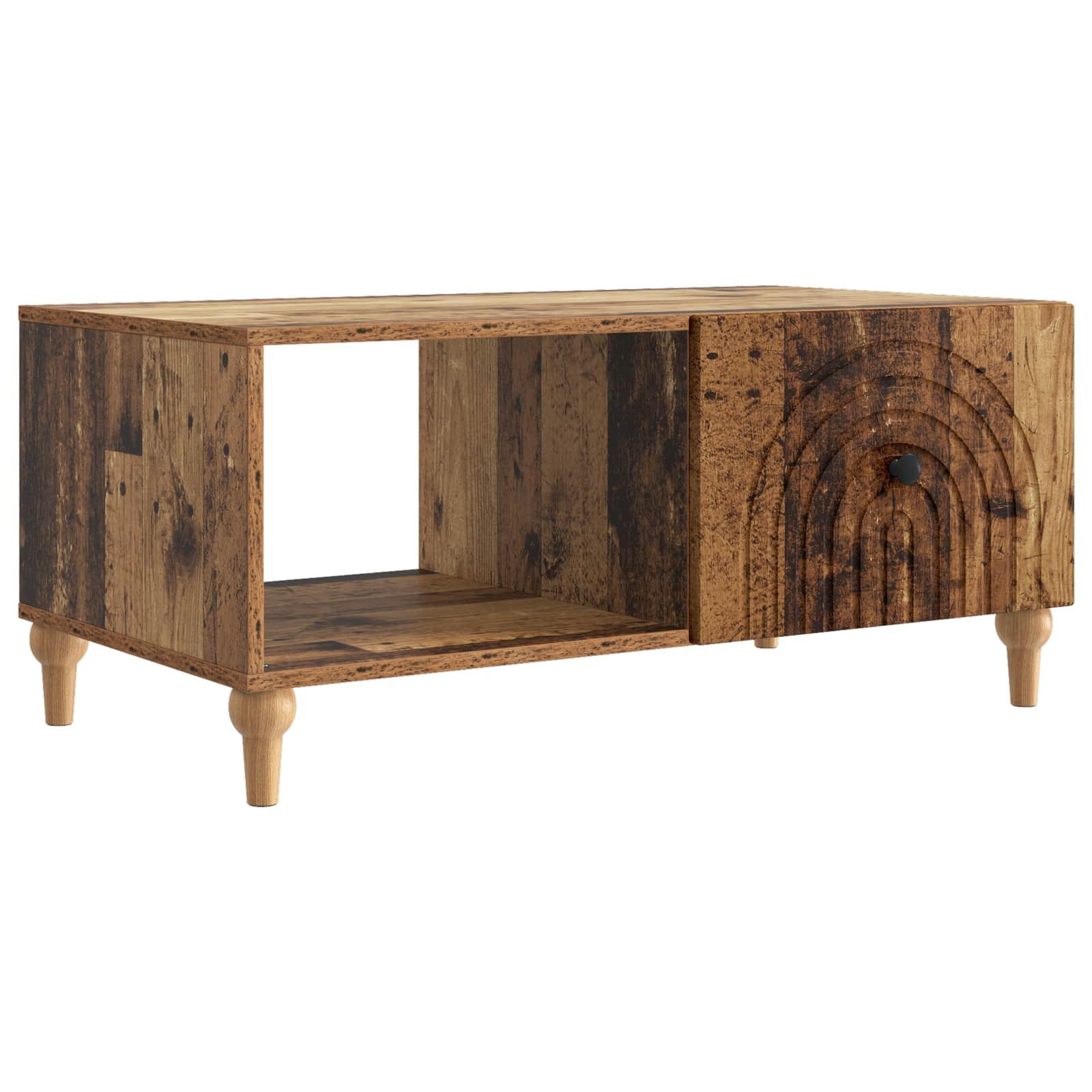 Sofabord Gammelt træ 90 x 50 x 40 cm Konstrueret træ billede