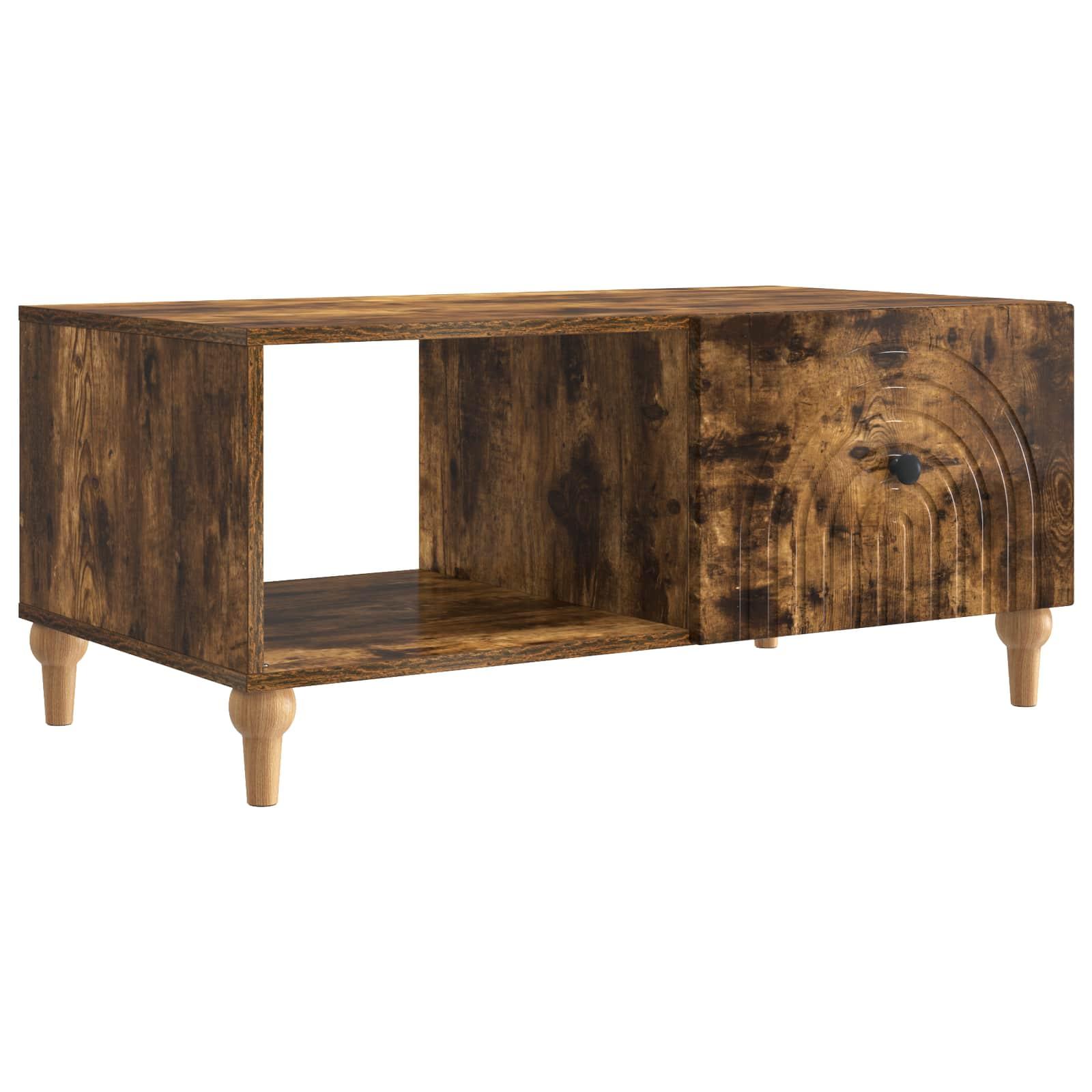 Sofabord Røget eg 90 x 50 x 40 cm Konstrueret træ billede
