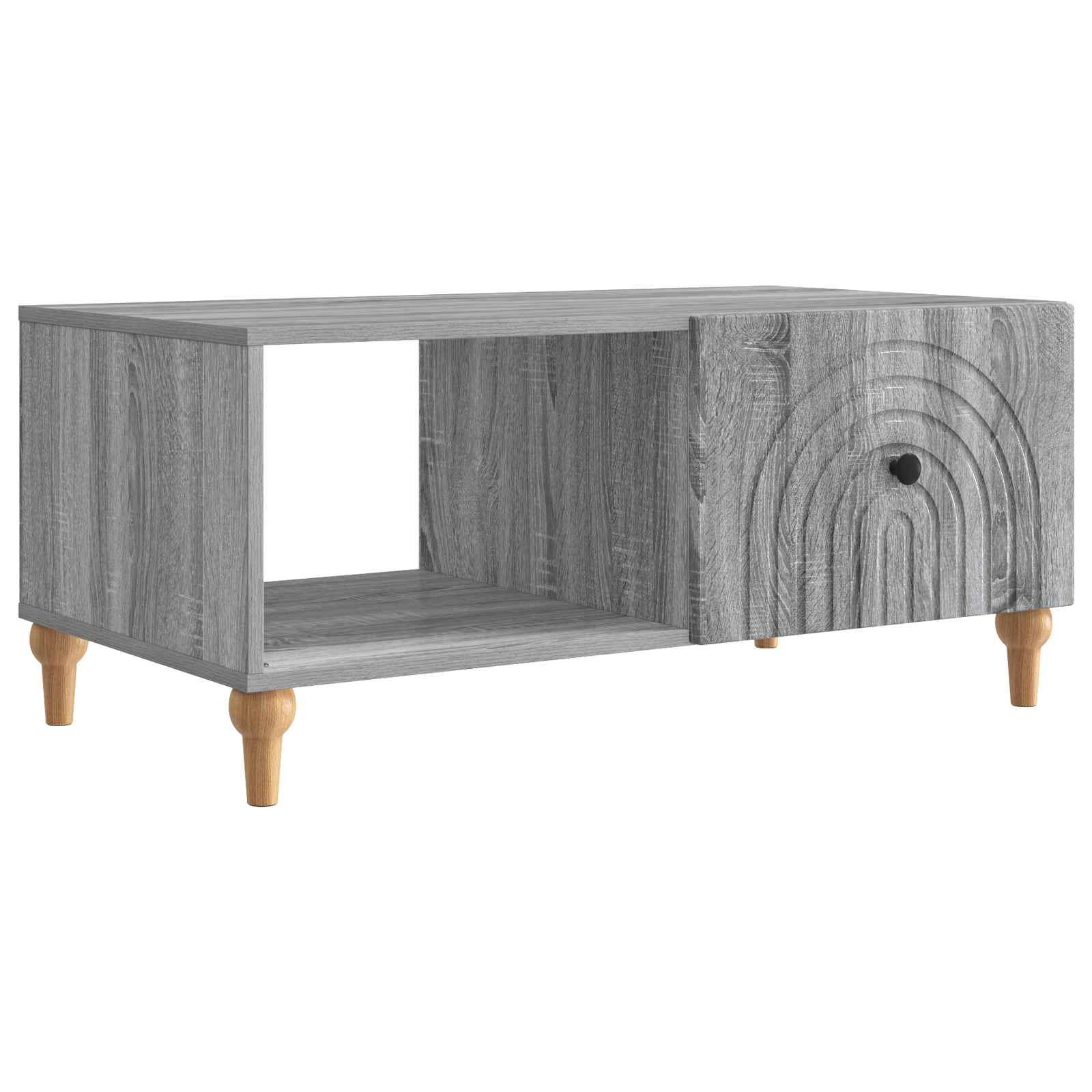 Sofabord Grå sonoma-eg 90 x 50 x 40 cm Konstrueret træ billede