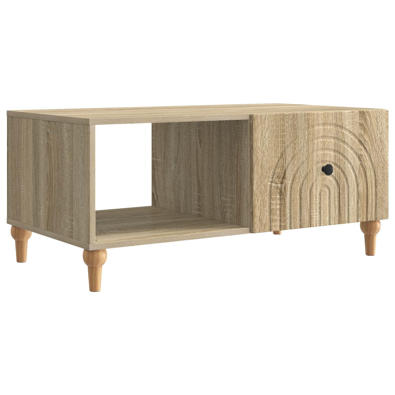 Sofabord Sonoma-eg 90 x 50 x 40 cm Konstrueret træ billede