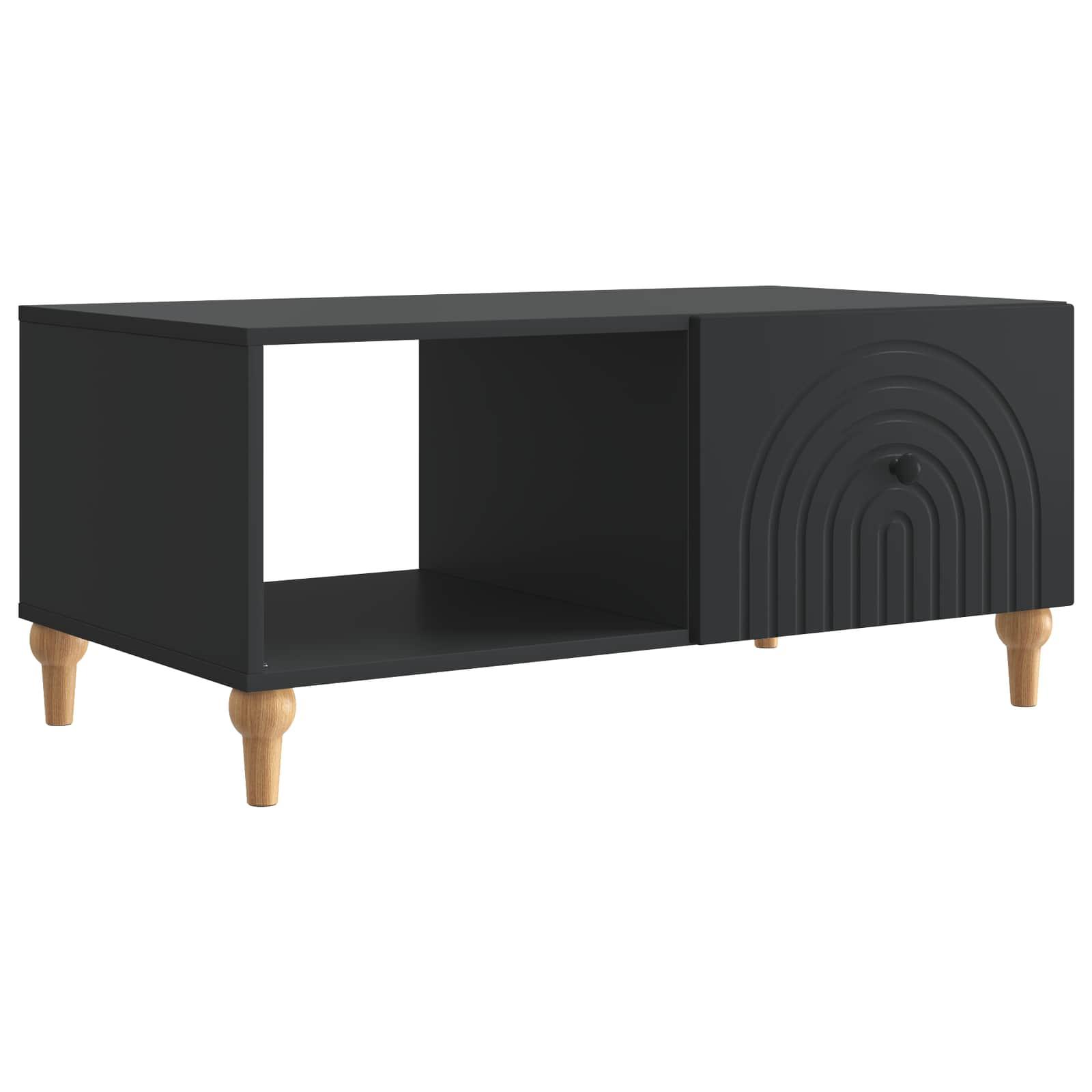 Sofabord Sort 90 x 50 x 40 cm Konstrueret træ billede