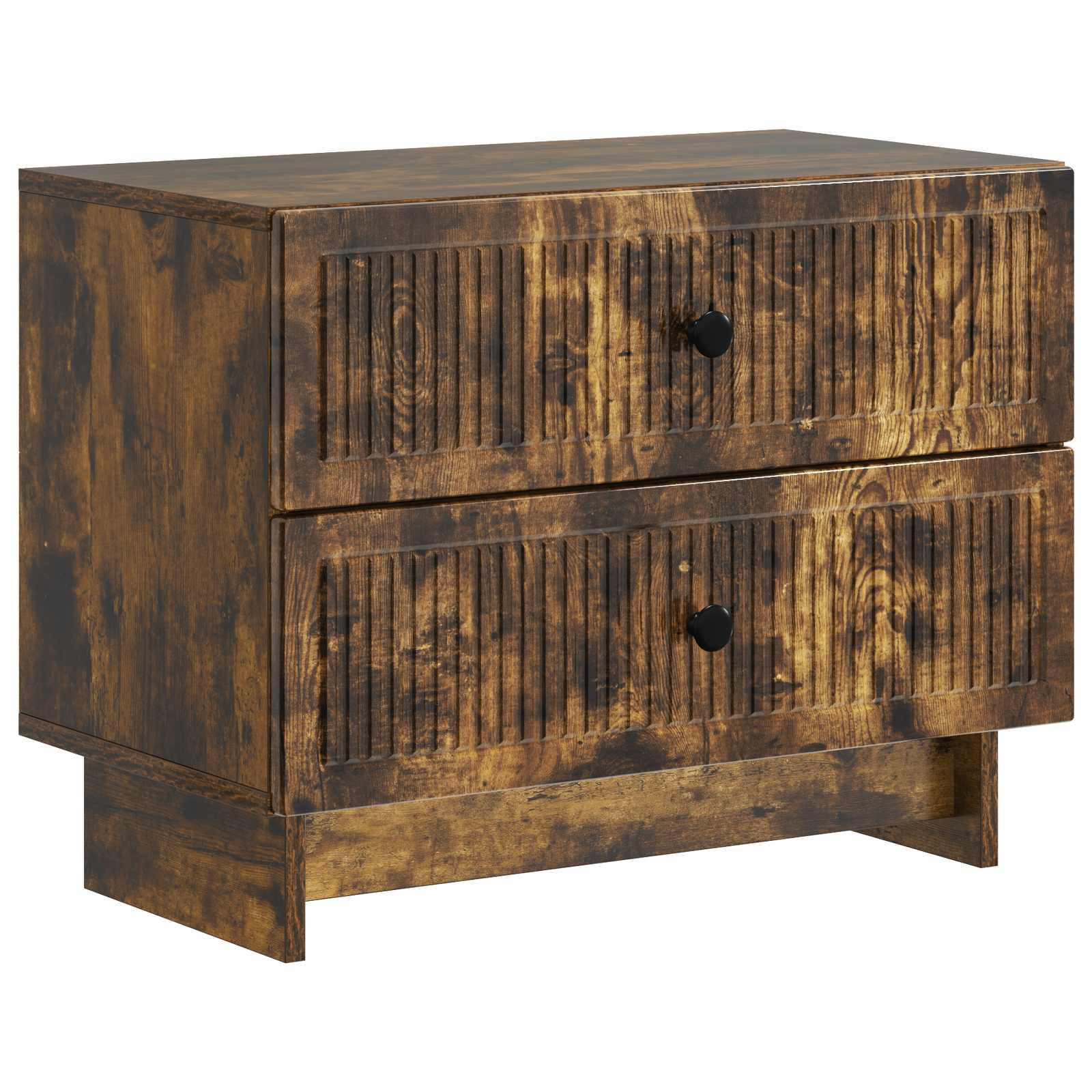 Natskab med skuffe Røget eg 62 x 34,5 x 47,5 cm Konstrueret træ billede