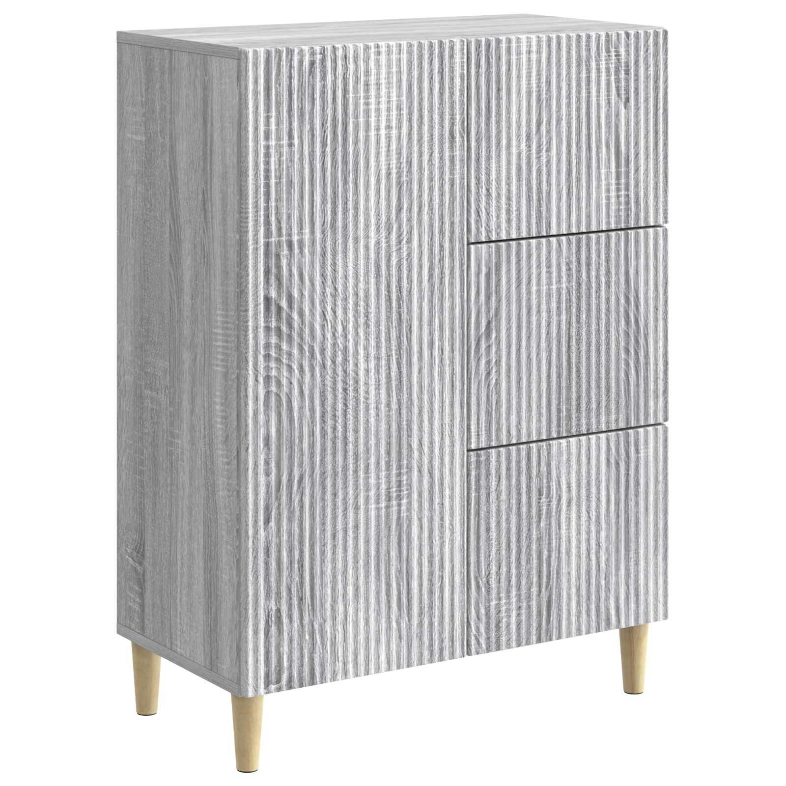 Sidebord Grå sonoma-eg 66 x 34,5 x 90 cm Konstrueret træ billede