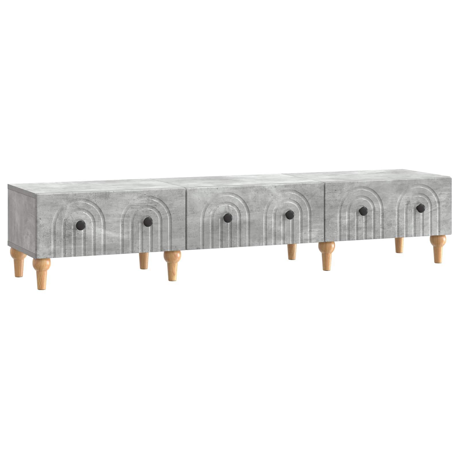 TV-skab med skuffe Betongrå 147 x 34,5 x 30 cm Konstrueret træ billede