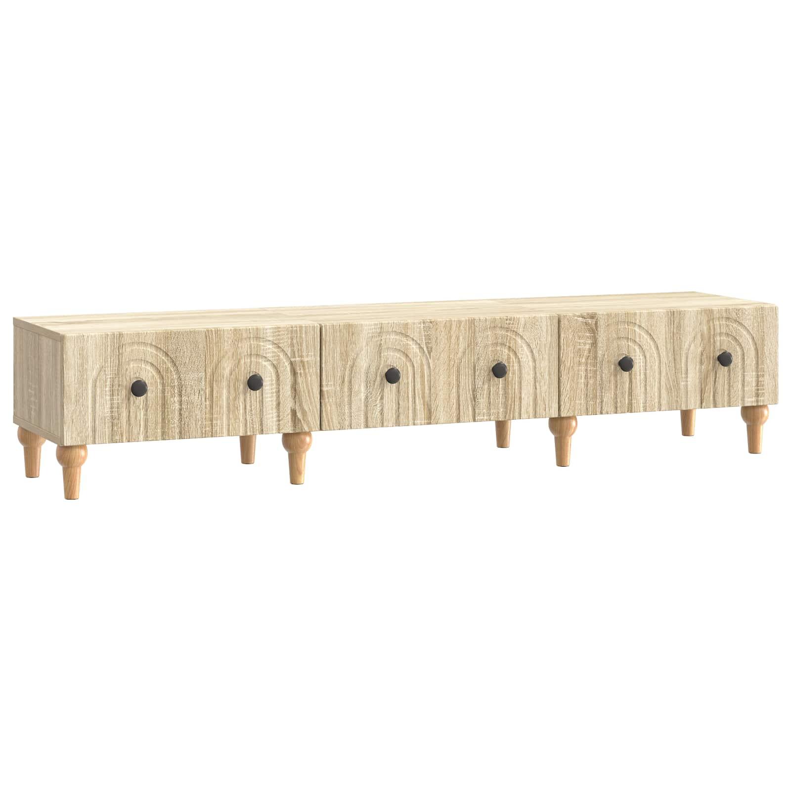 TV-skab med skuffe Sonoma-eg 147 x 34,5 x 30 cm Konstrueret træ billede