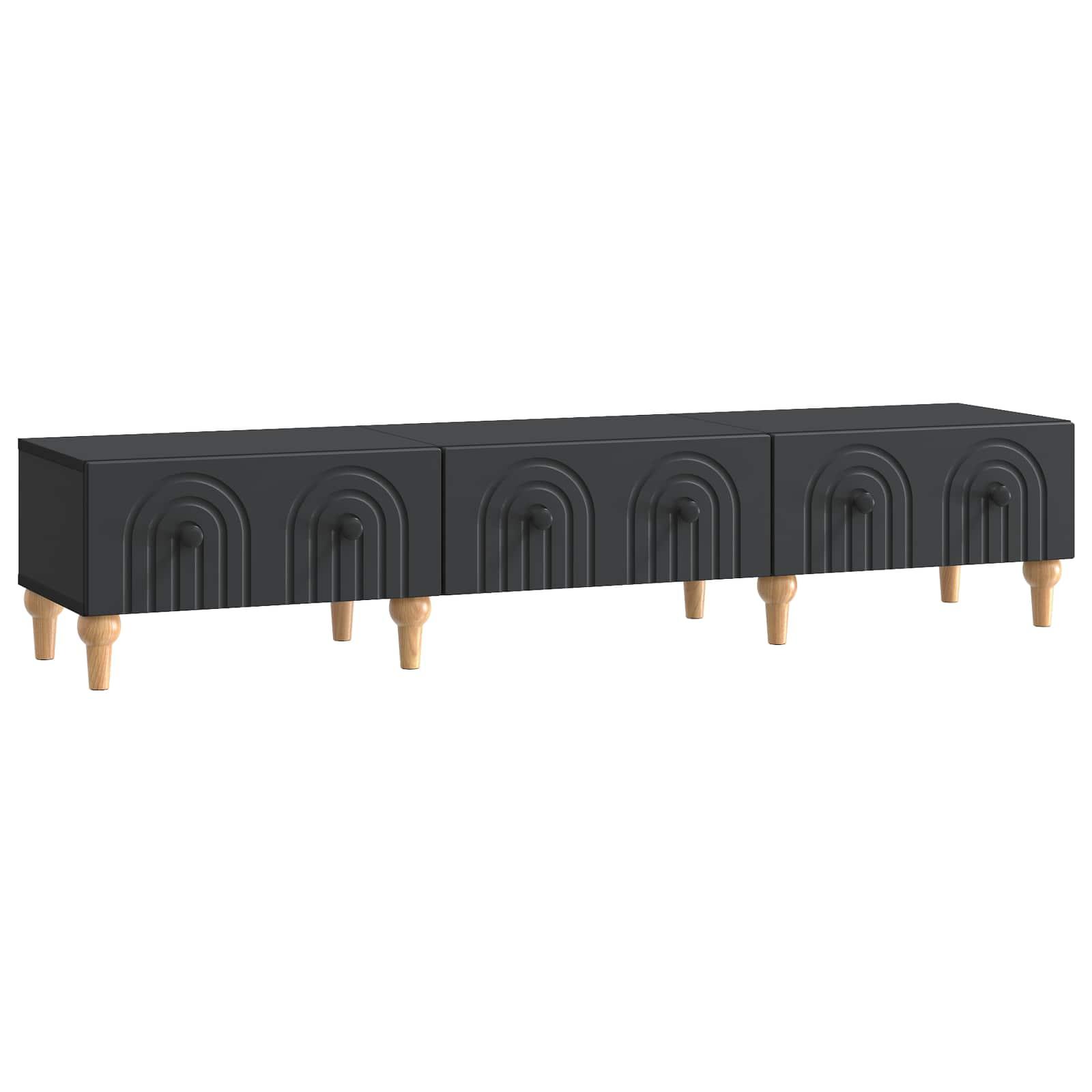 TV-skab med skuffe Sort 147 x 34,5 x 30 cm Konstrueret træ billede