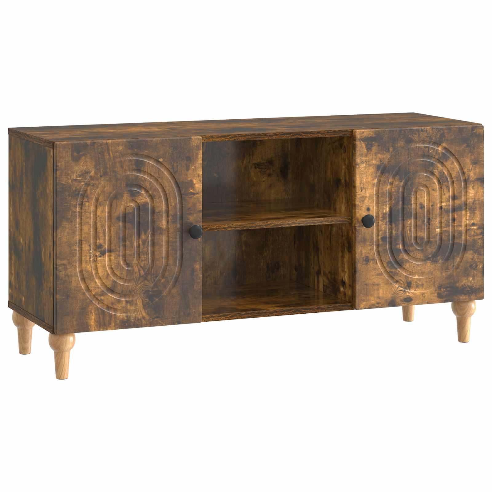 TV-skab Røget eg 102 x 34,5 x 50 cm Konstrueret træ billede