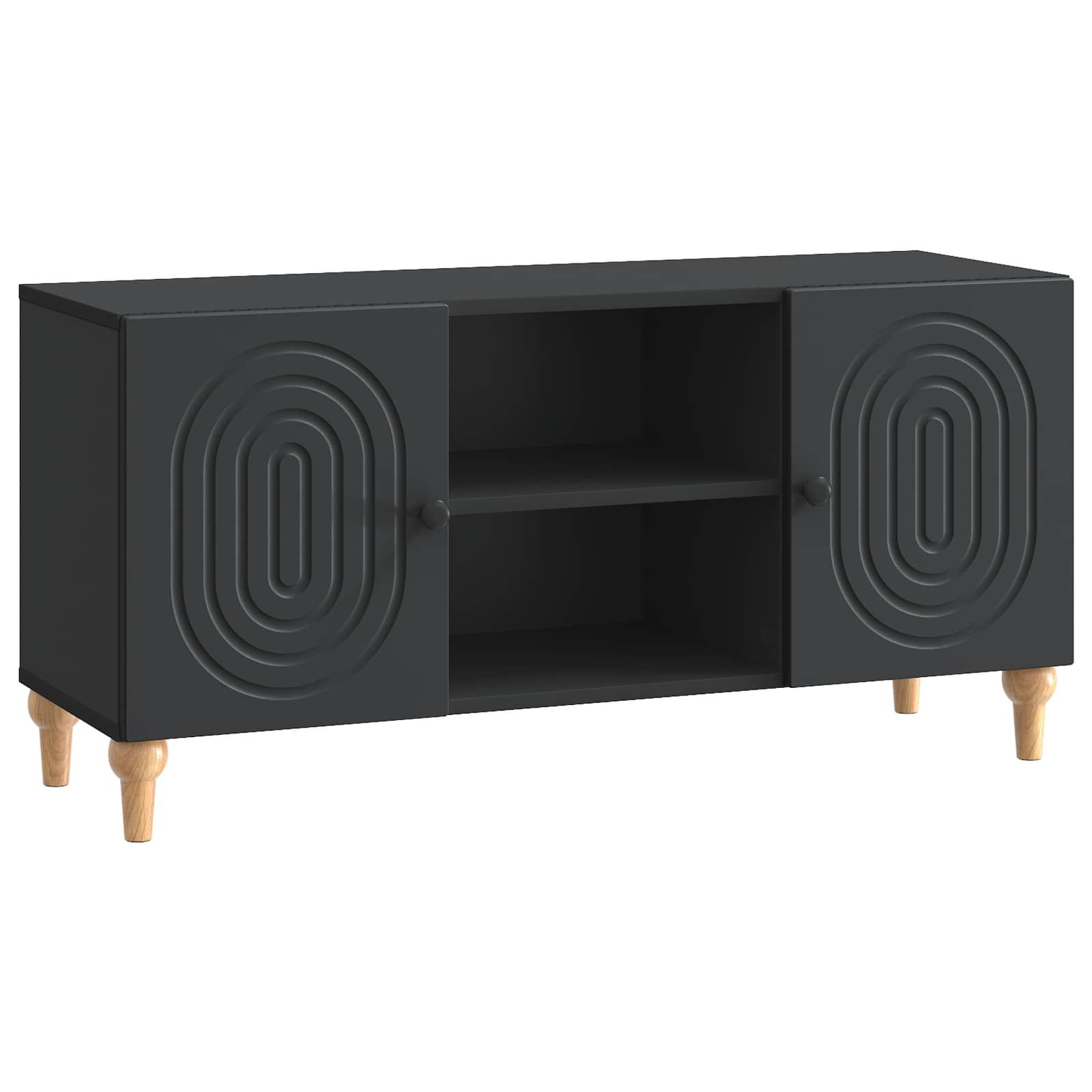 TV-skab Sort 102 x 34,5 x 50 cm Konstrueret træ billede