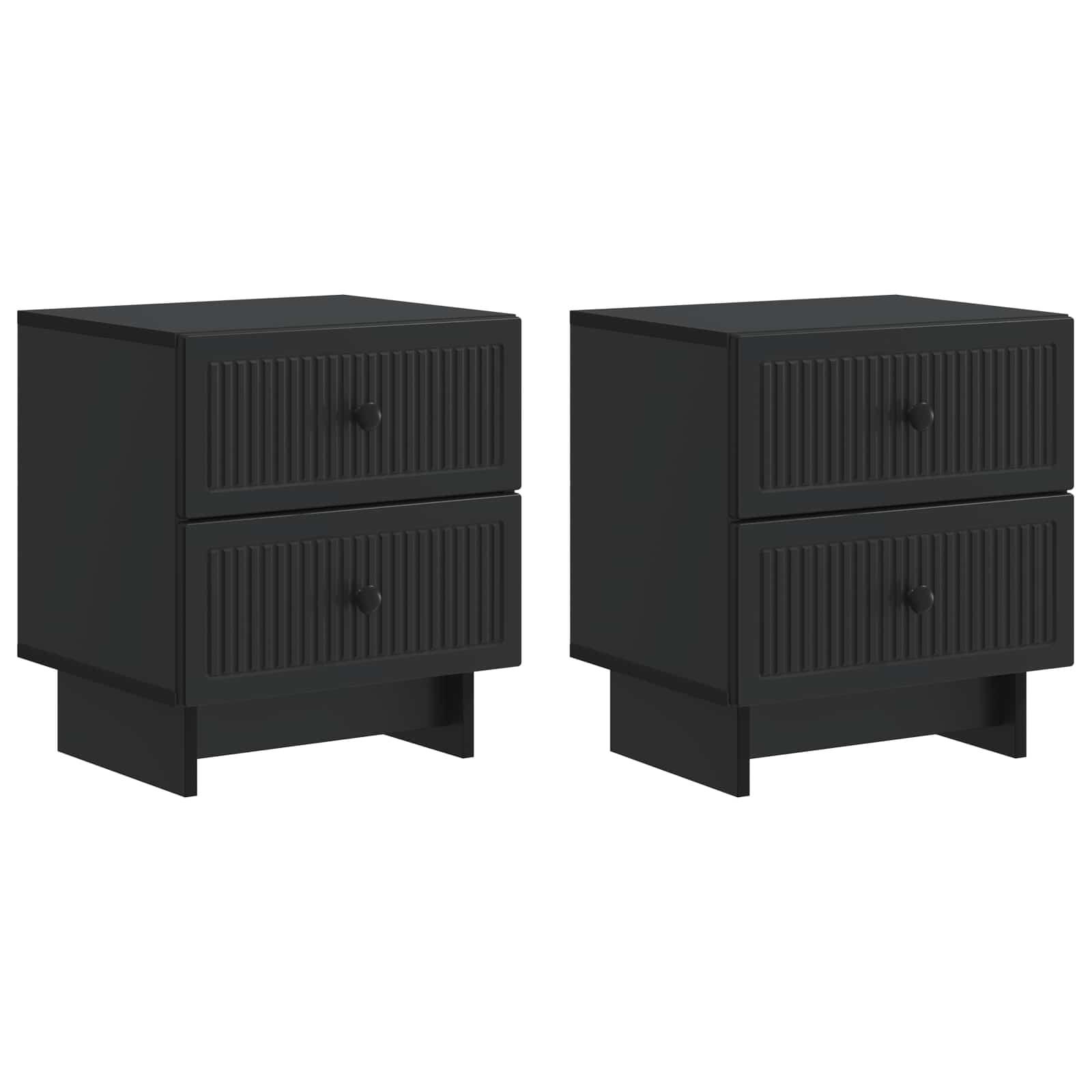 Natskab 2 stk Sort 43 x 34,5 x 47,5 cm Konstrueret træ billede