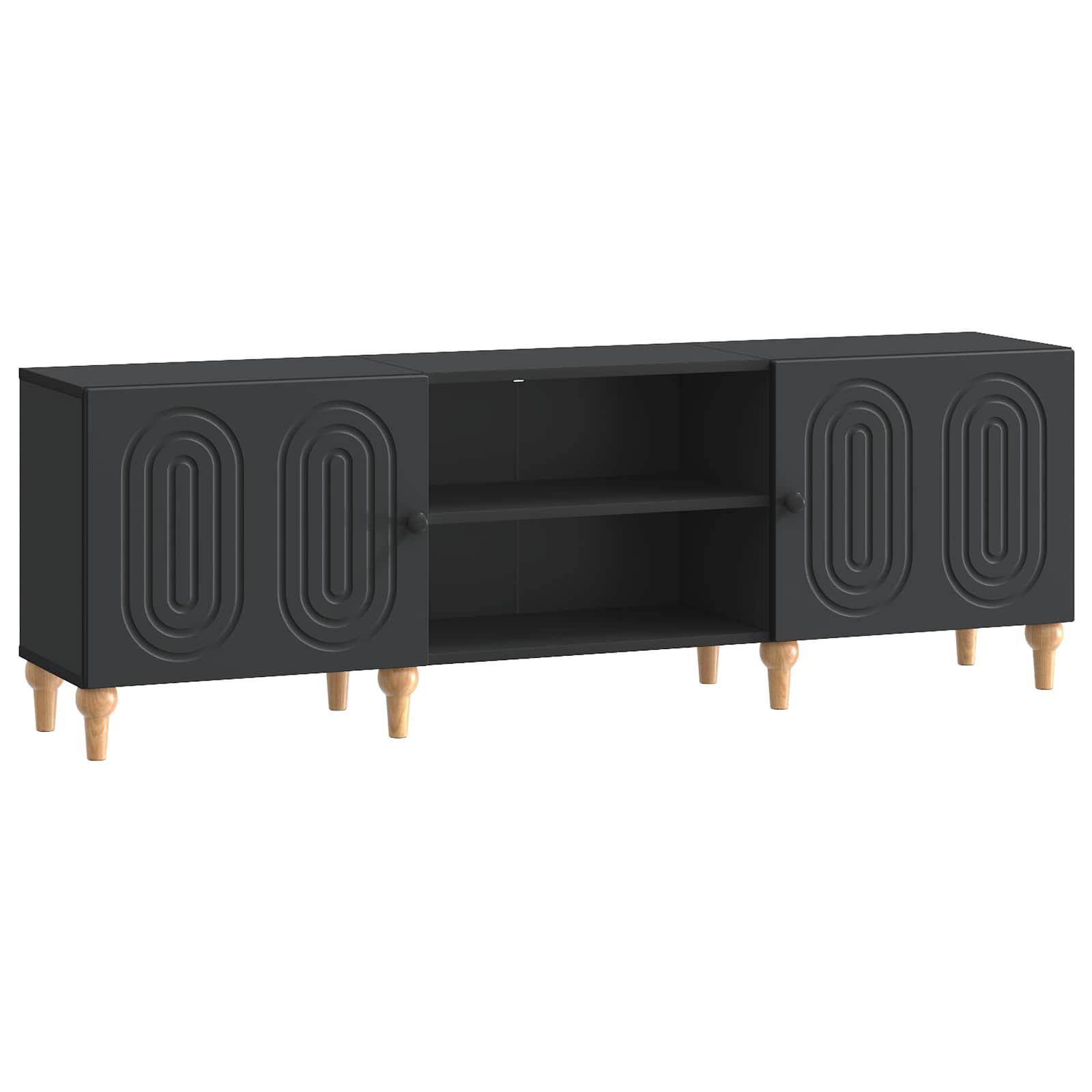 TV-skab Sort 150 x 31 x 50 cm Konstrueret træ billede