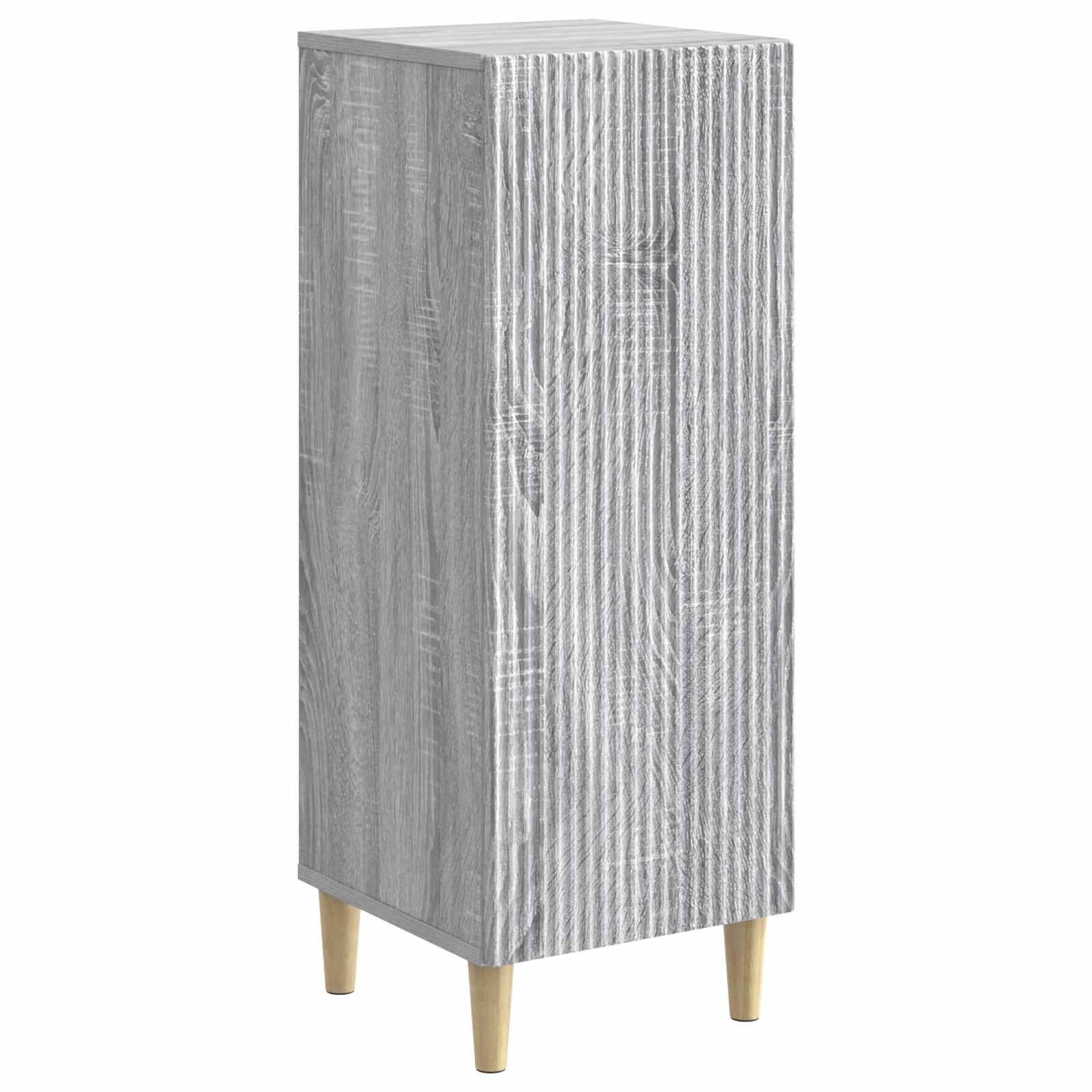 Sidebord Grå sonoma-eg 33 x 34,5 x 90 cm Konstrueret træ billede