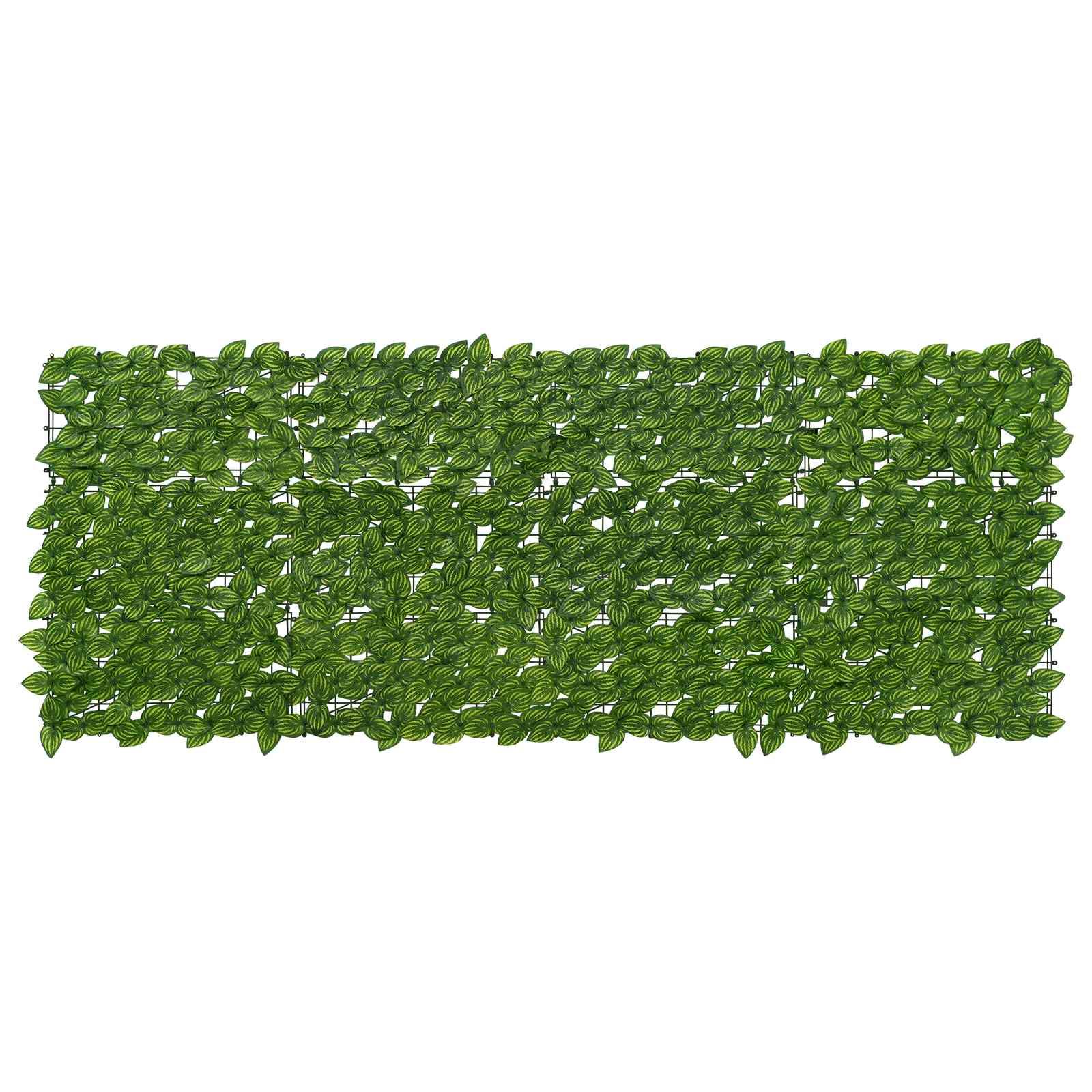 Altanscreen med blade Grøn og Gul 200 x 75 cm billede