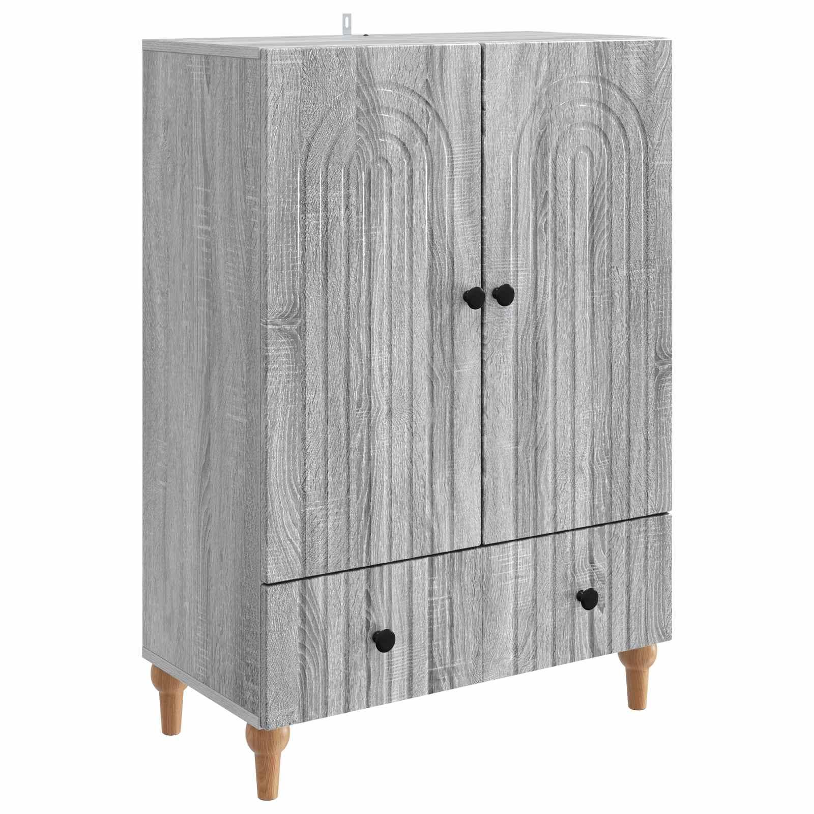 Sidebord Grå sonoma-eg 66 x 34,5 x 95 cm Konstrueret træ billede