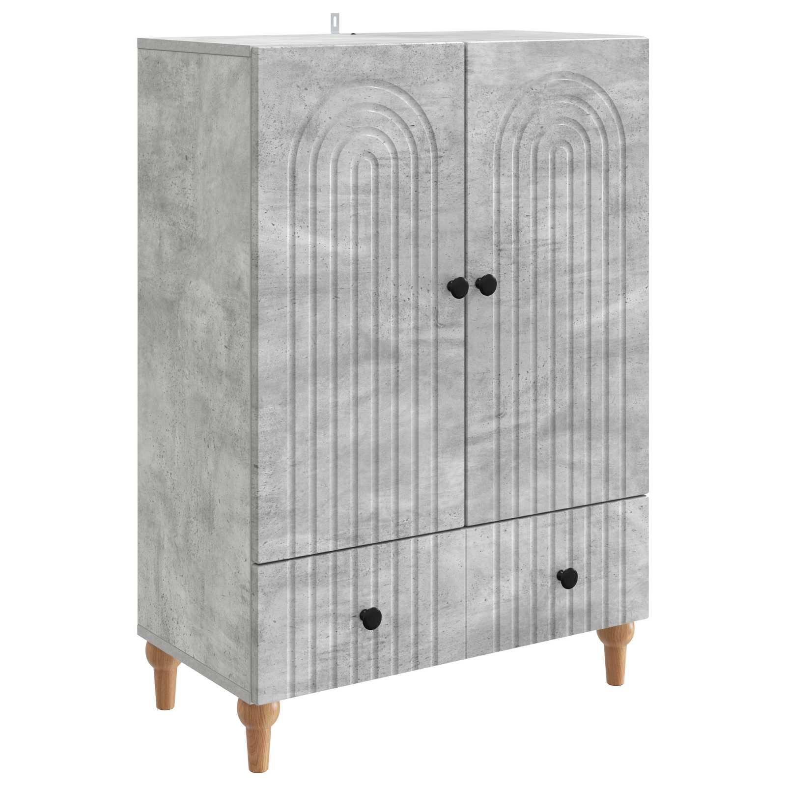 Sidebord med skuffe Betongrå 66 x 34,5 x 95 cm Konstrueret træ billede