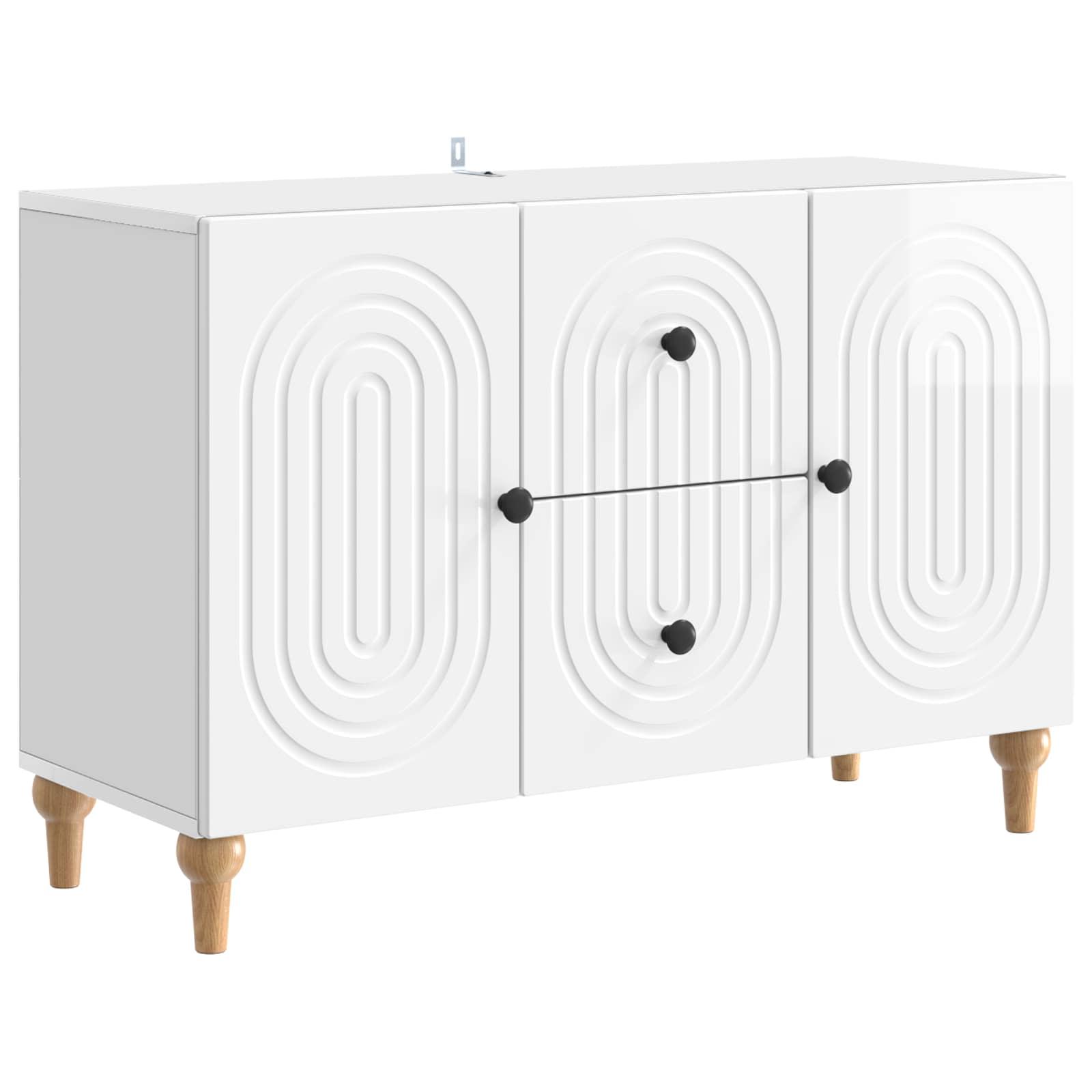 TV-skab Hvid højglans 89 x 34,5 x 60 cm Konstrueret træ billede
