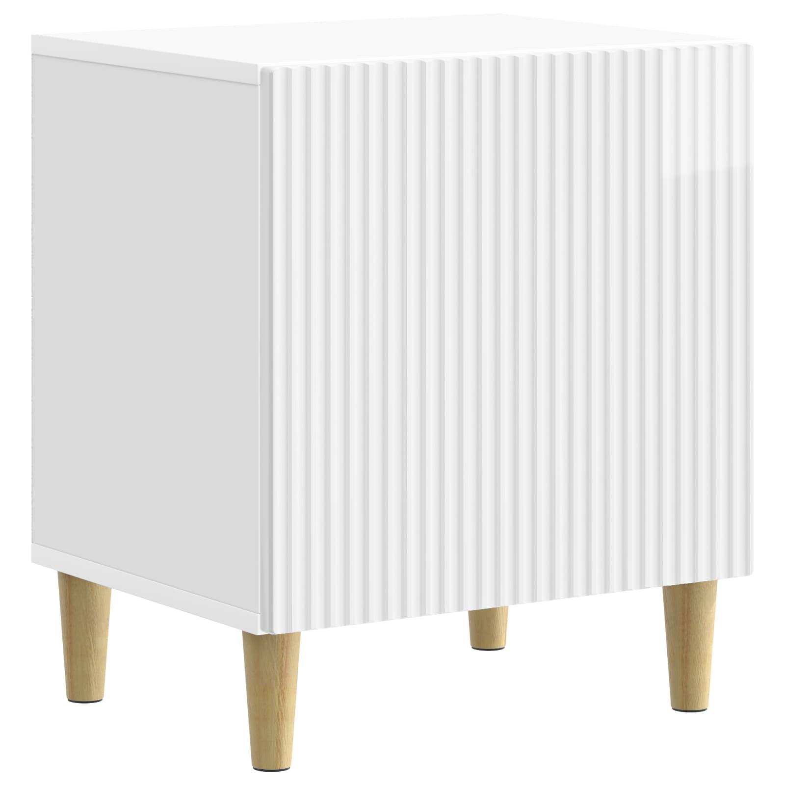 Natskab Hvid højglans 43 x 34,5 x 50 cm Konstrueret træ billede