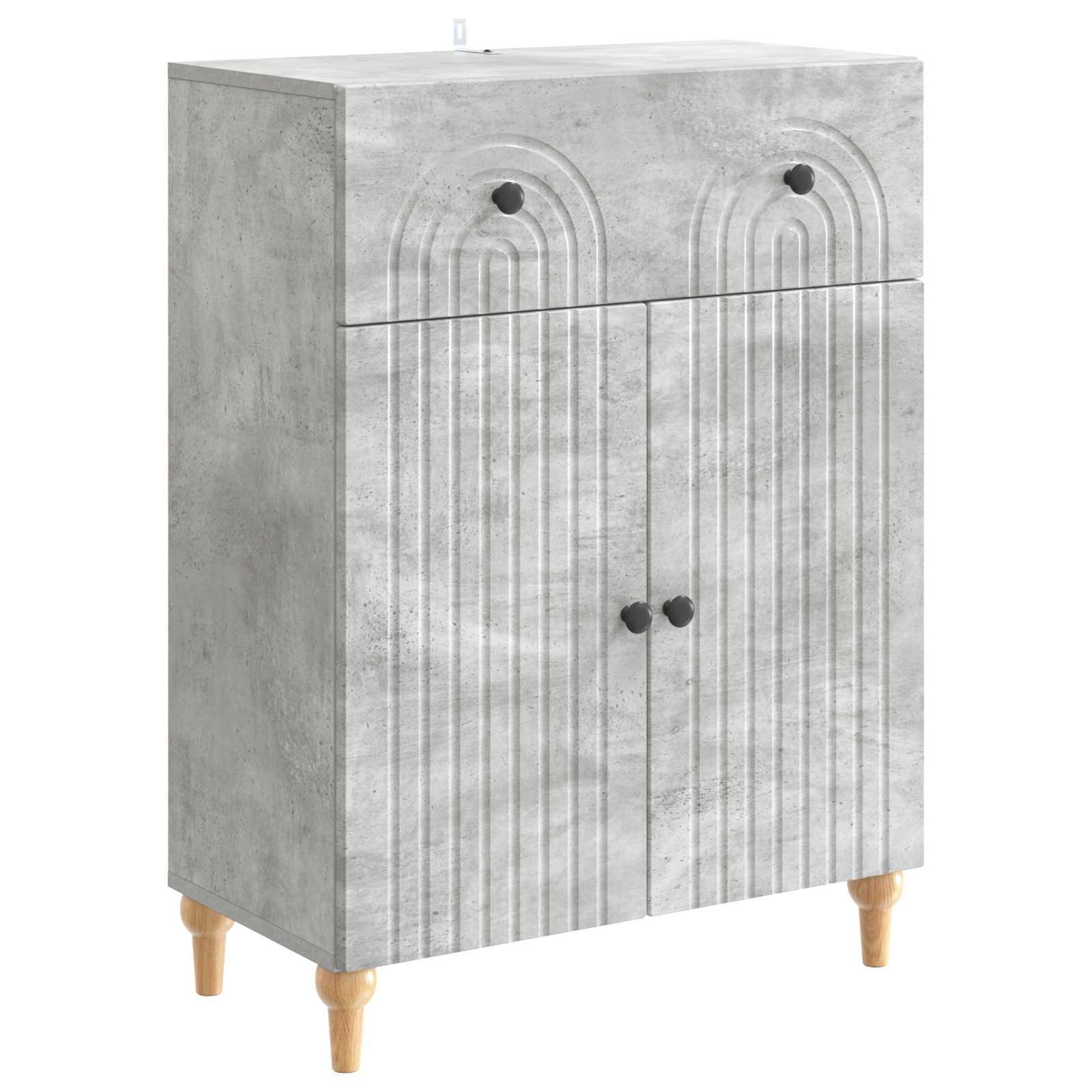 Sidebord med skuffe Betongrå 66 x 34,5 x 90 cm Konstrueret træ billede