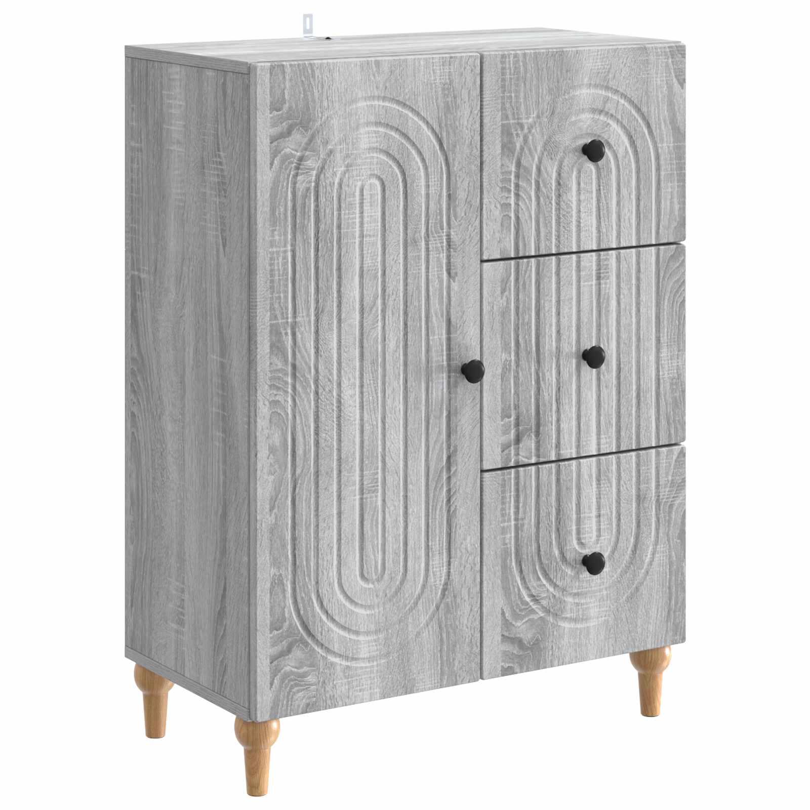 Sidebord Grå sonoma-eg 66 x 34,5 x 90 cm Konstrueret træ billede