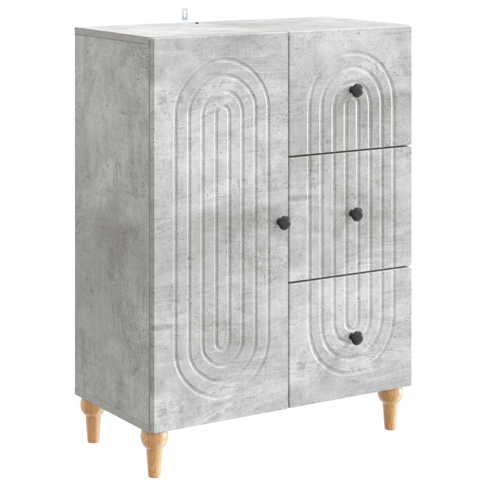 Sidebord med skuffe Betongrå 66 x 34,5 x 90 cm Konstrueret træ billede