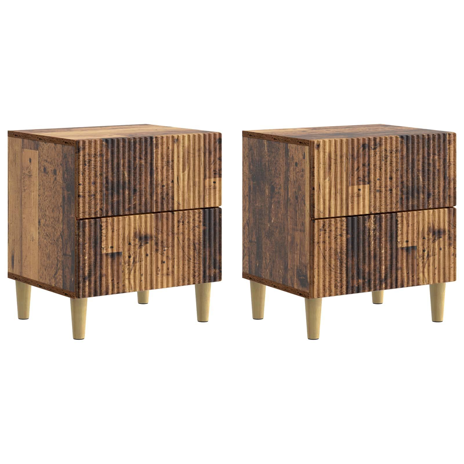 Natskab 2 stk Gammelt træ 43 x 34,5 x 48 cm Konstrueret træ billede