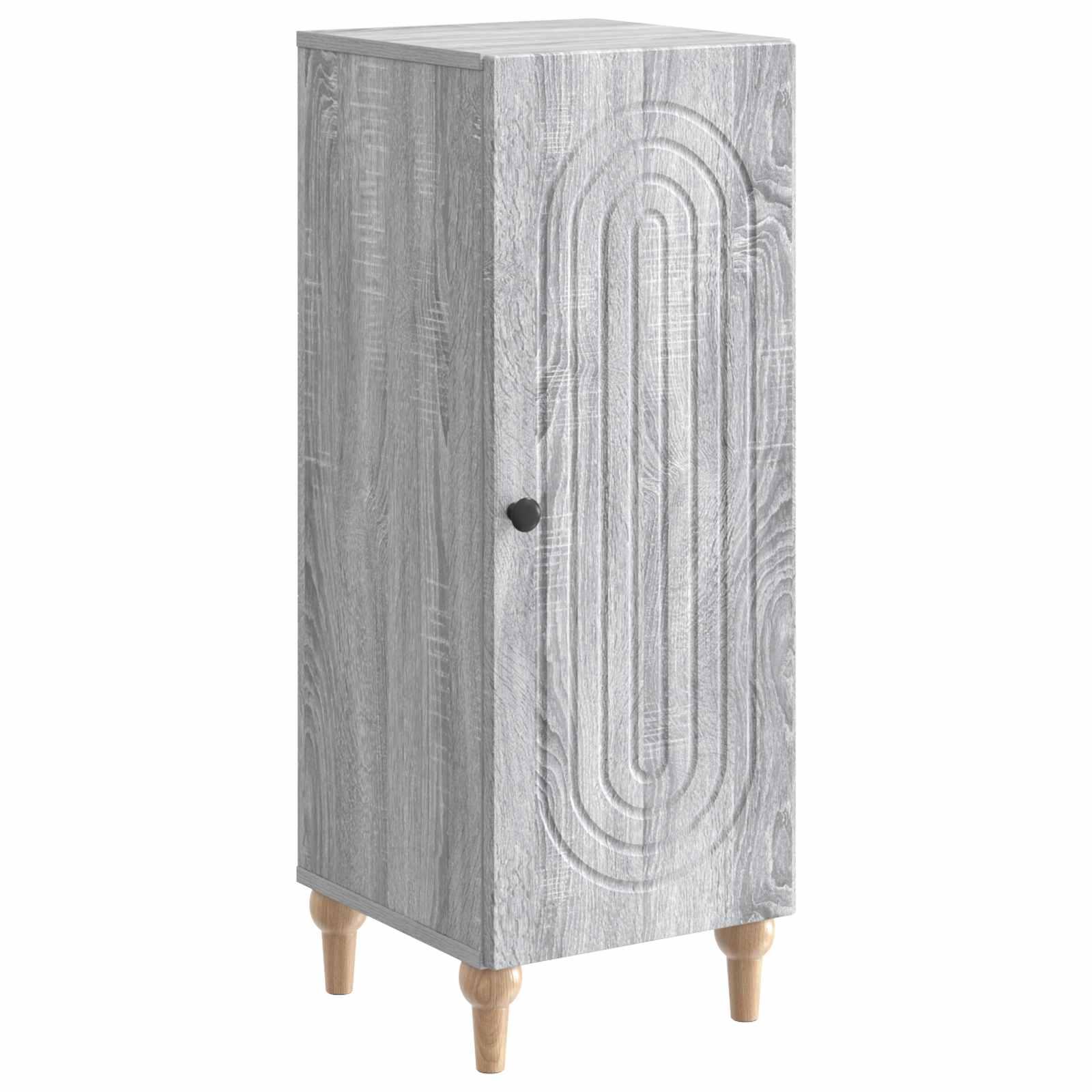Sidebord Grå sonoma-eg 33 x 34,5 x 90 cm Konstrueret træ billede