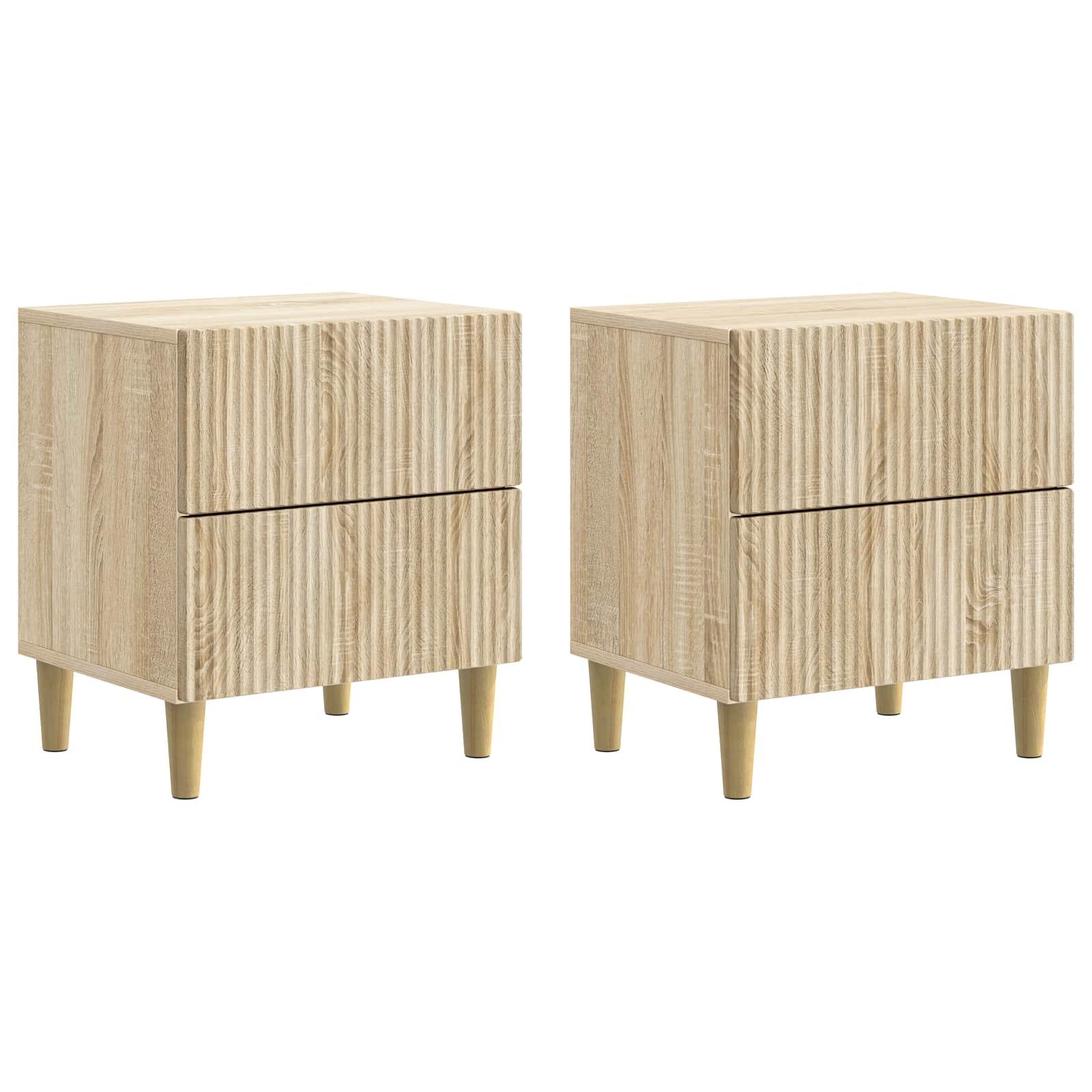 Natskab 2 stk Sonoma-eg 43 x 34,5 x 48 cm Konstrueret træ billede