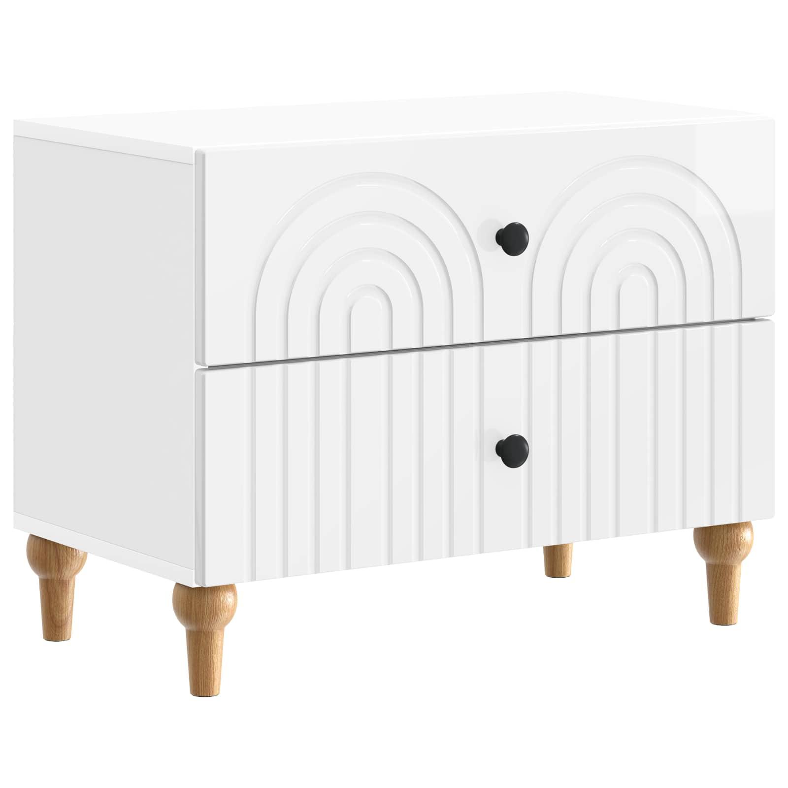 Natskab Hvid højglans 62 x 34,5 x 48 cm Konstrueret træ billede