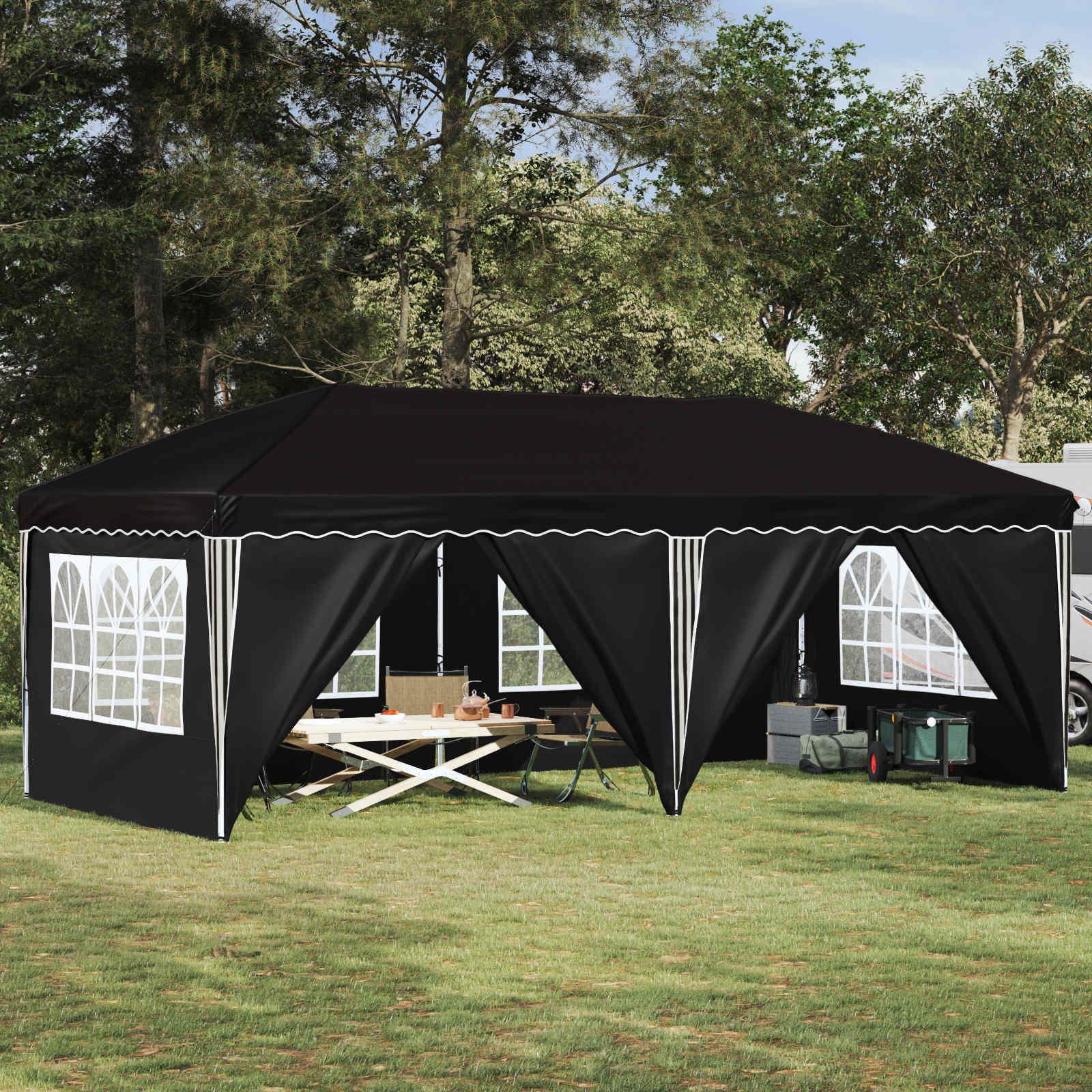 Pop-up Festtelt 575 x 288 x 245 cm Sort billede
