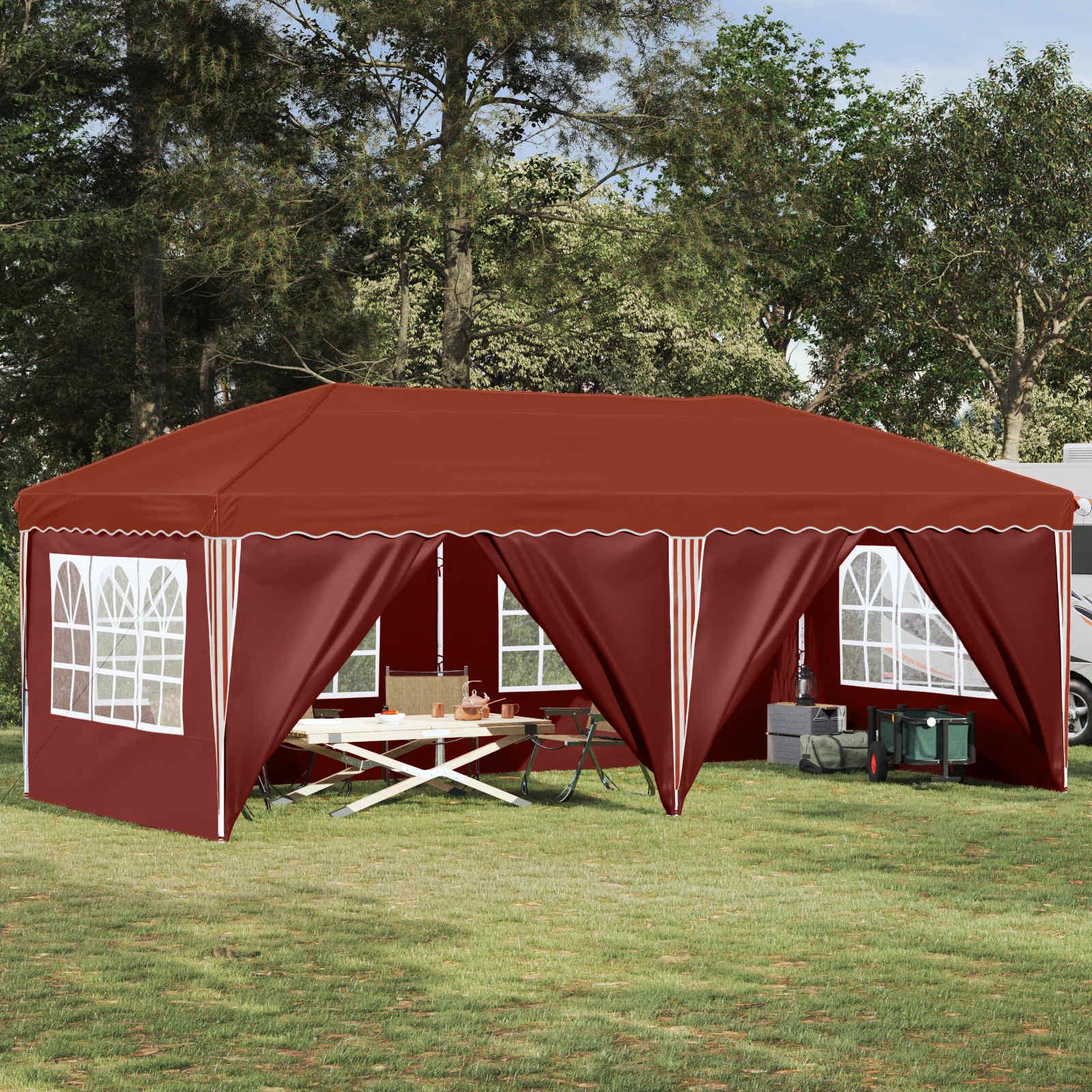 Pop-up Festtelt 575 x 288 x 245 cm Terrakotta billede